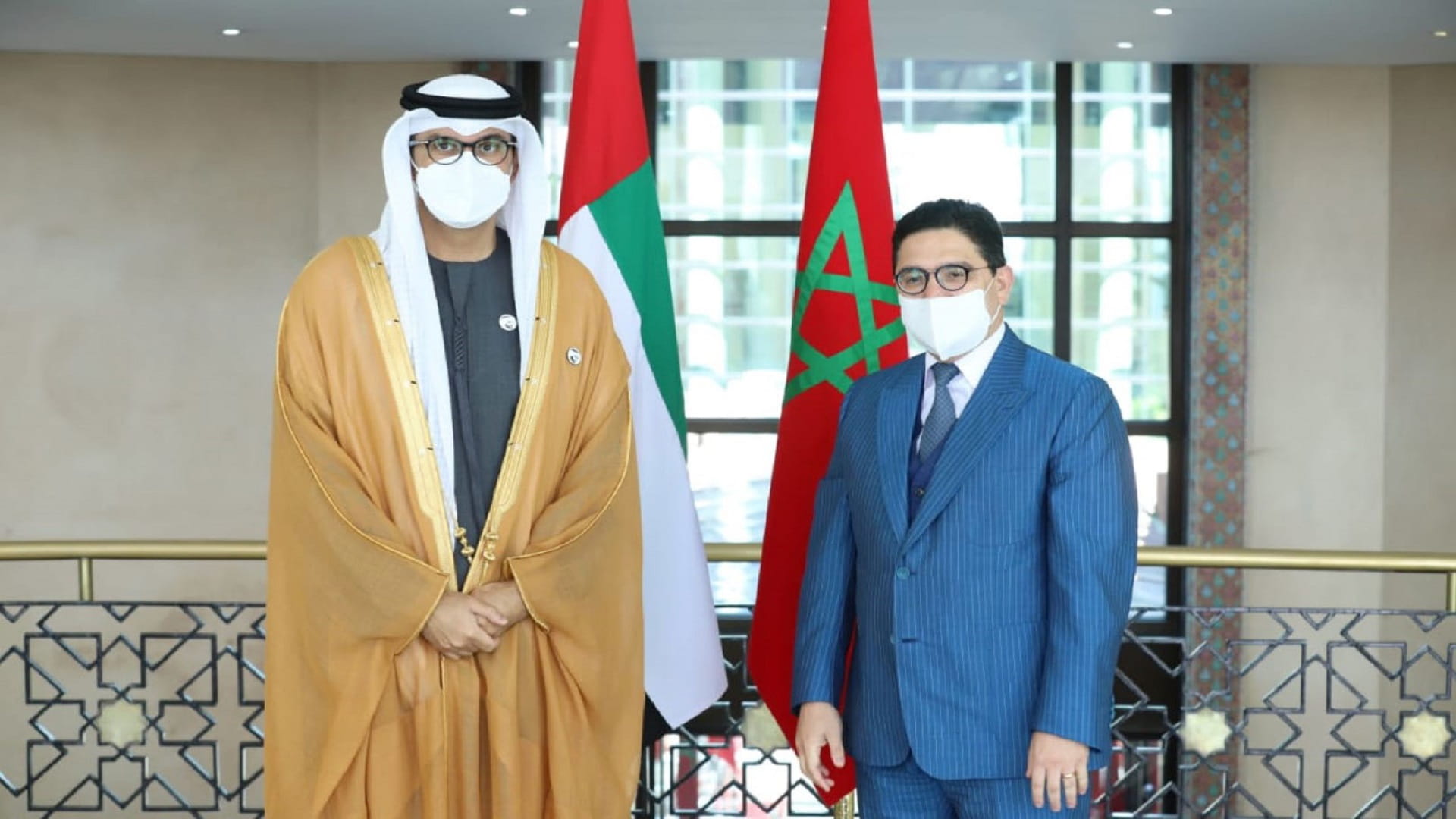 صورة بعنوان: سلطان الجابر يلتقي رئيس الحكومة المغربية  