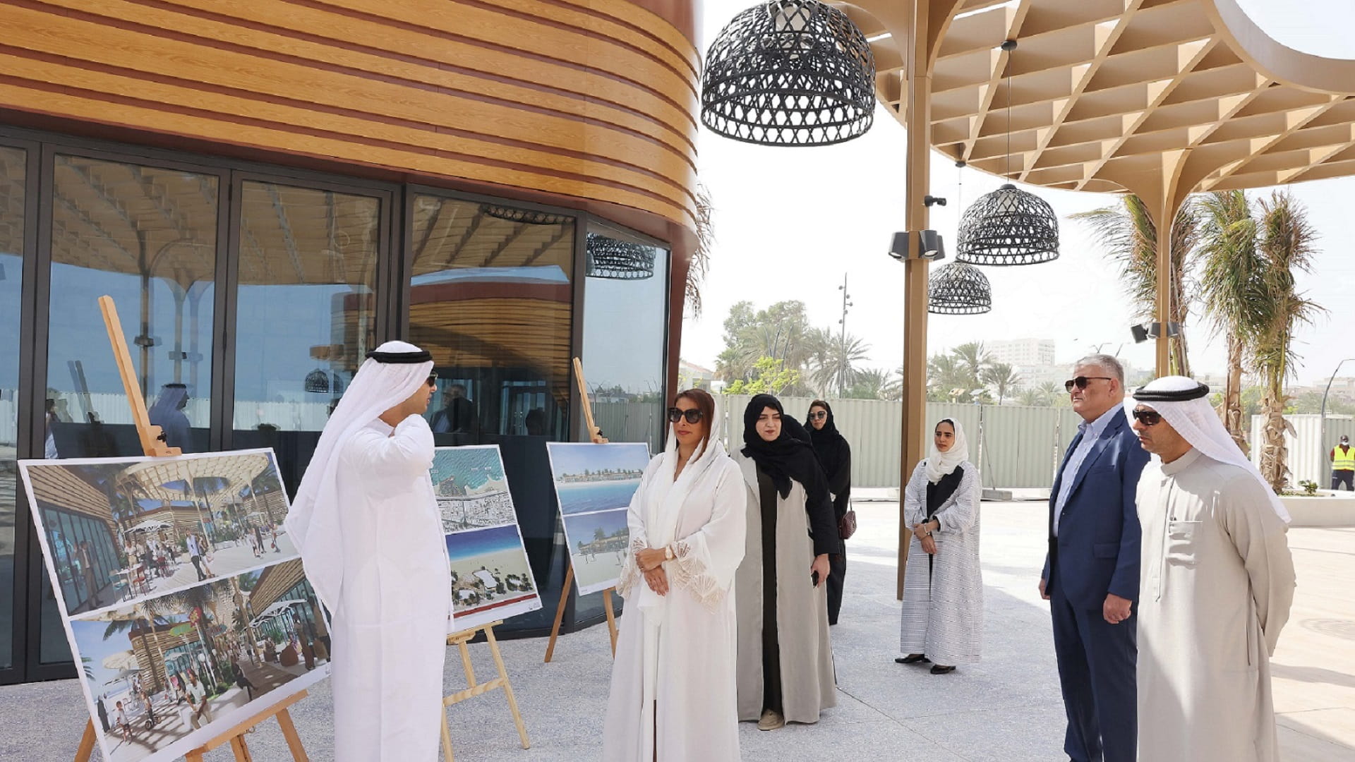 Image for the title: Bodour Al Qasimi inspects progress of SSC, Al Hira Beach projects 