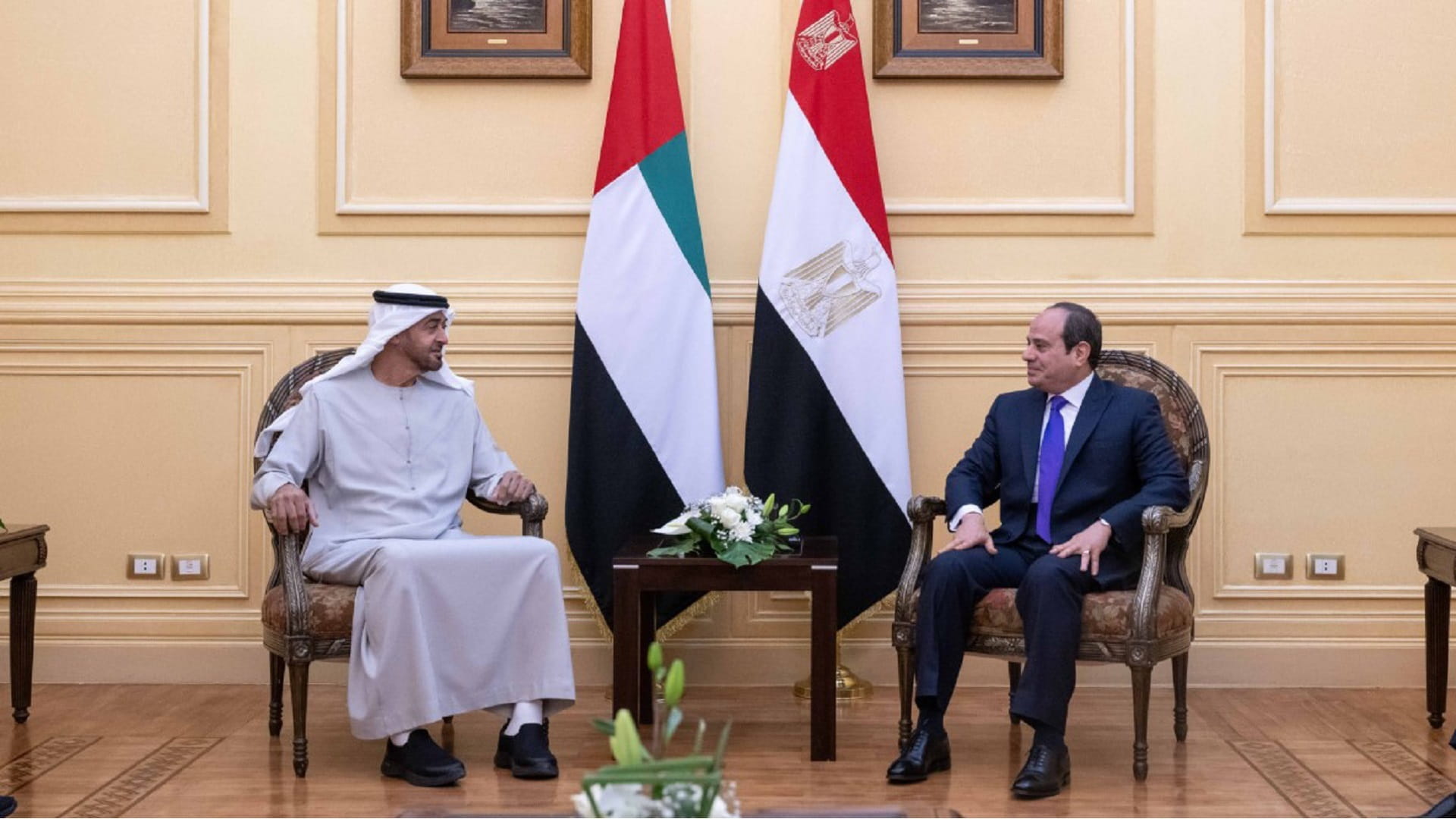 Image for the title: Abu Dhabi CP, Egyptian pres. review latest global developments 