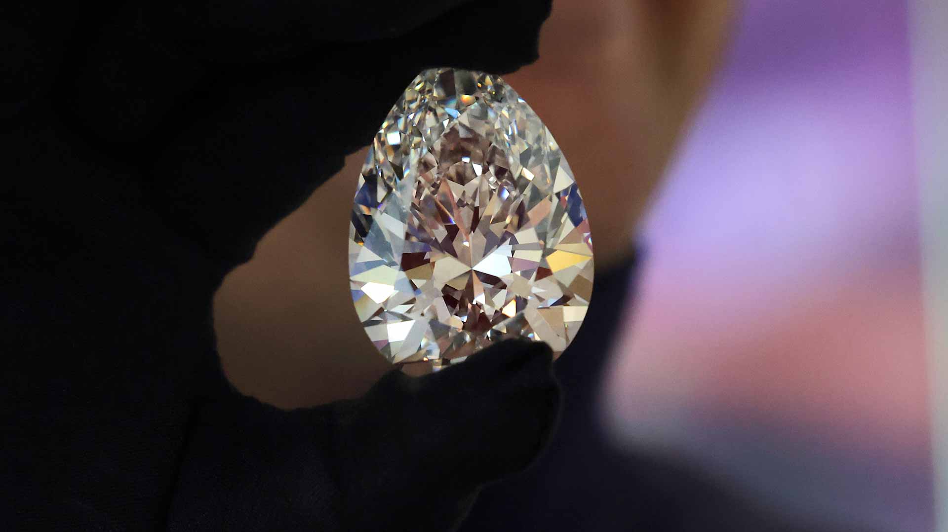 Image for the title: Giant white diamond 'The Rock' makes debut in Dubai 