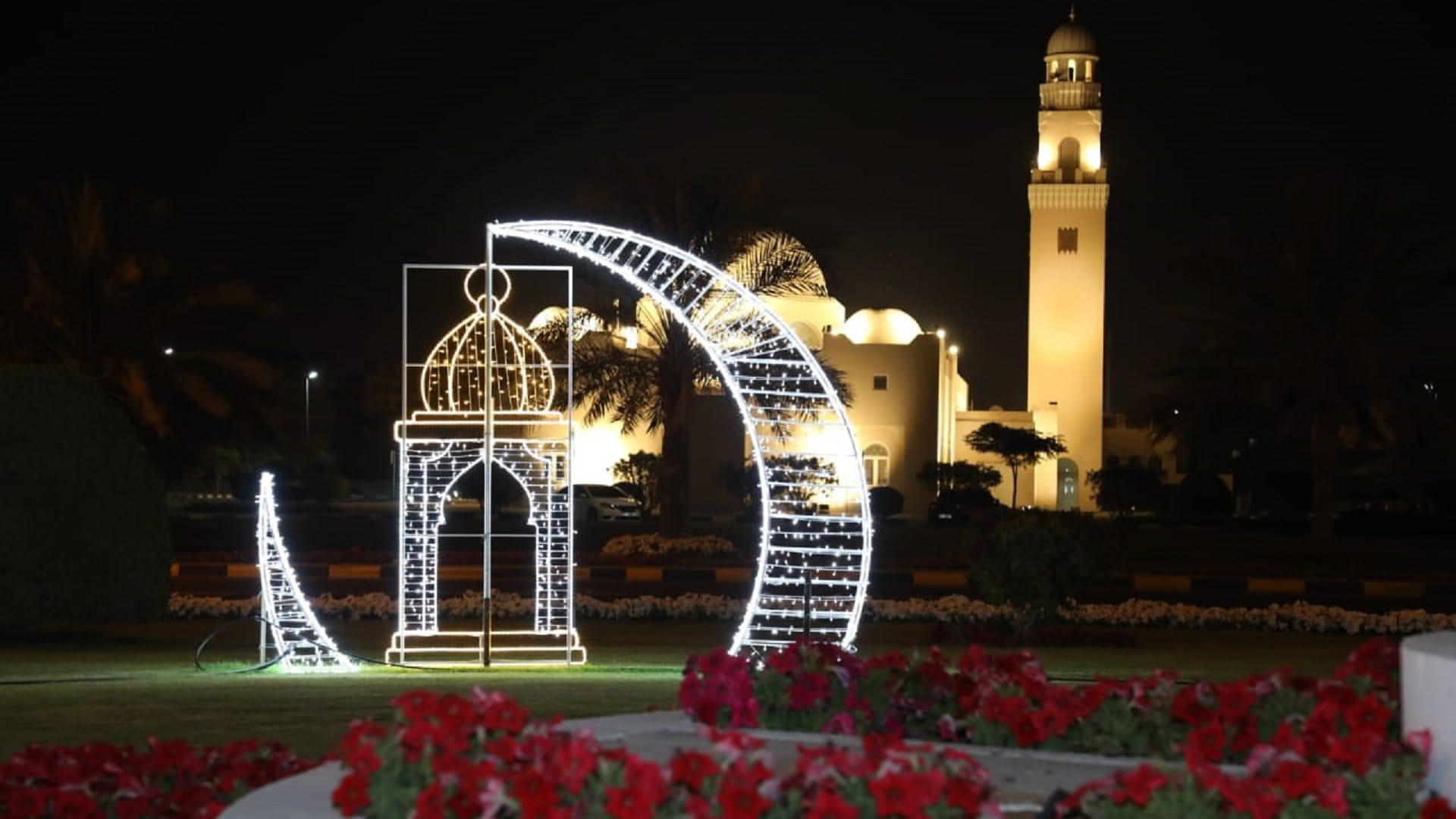Image for the title: Al Hamriyah Municipality illuminates roundabouts for Ramadan 
