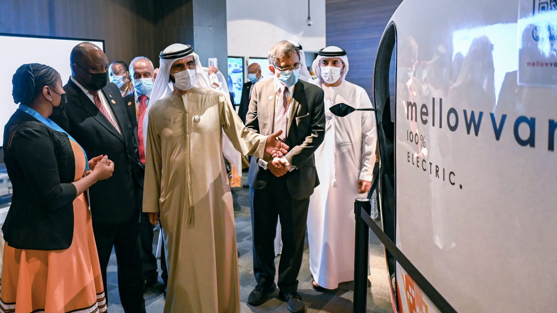 Image for the title: VP meets with Presidents of S. Africa and Liberia at Expo 2020 