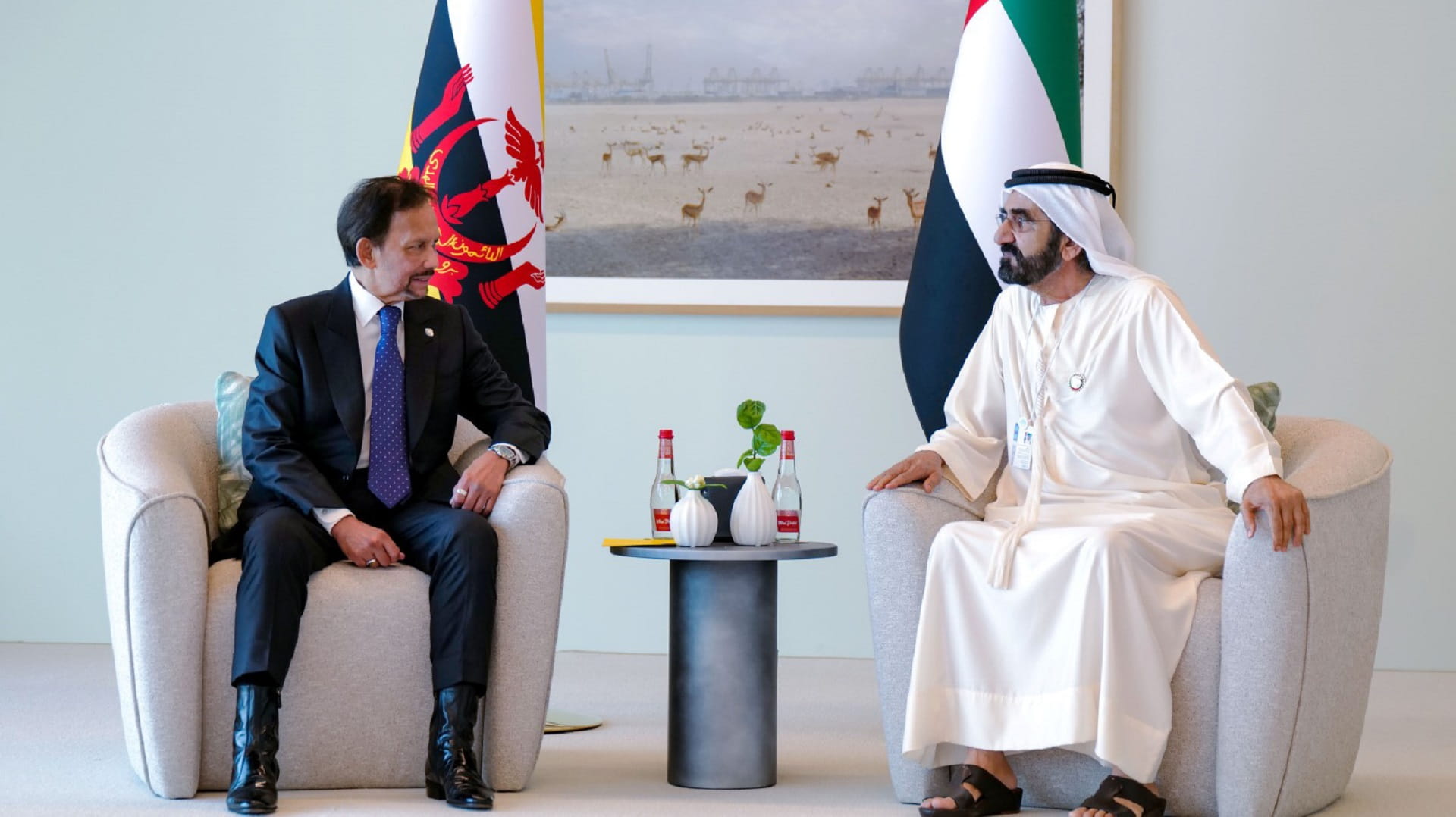 Image for the title: Mohammed bin Rashid meets Sultan of Brunei Darussalam at WGS 2022 