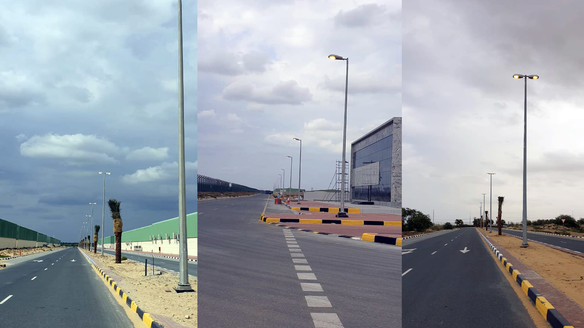 صورة بعنوان: كهرباء الشارقة تنير طرقات المنطقة الحرة للمطار بتركيب 530 عموداً 