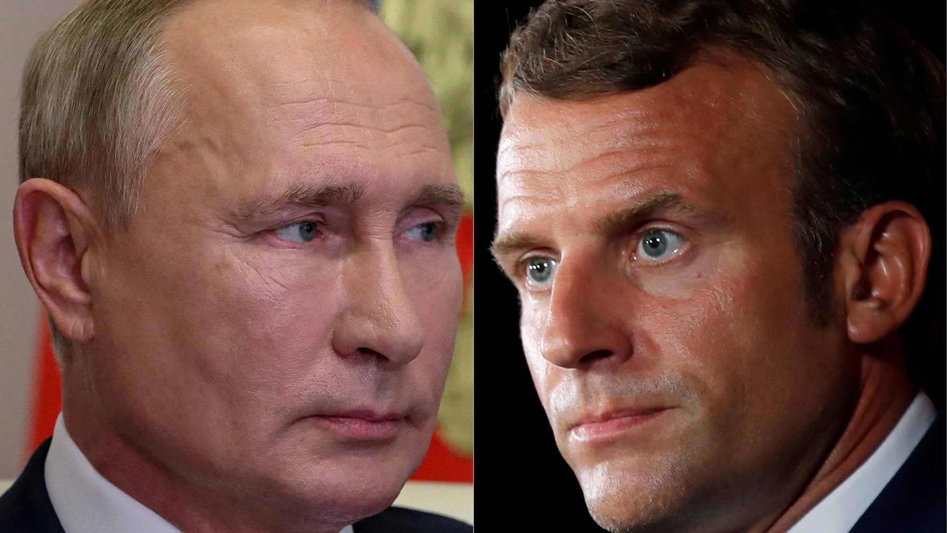 Image for the title: Macron offers to help lift Russia embargo on Ukraine food exports 