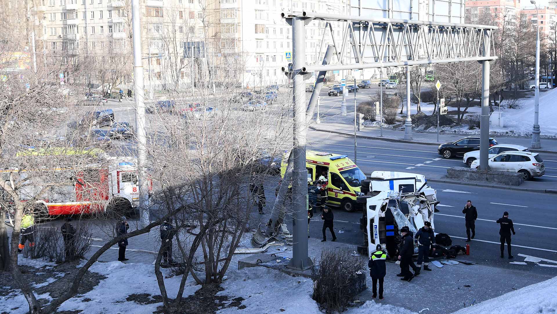 Image for the title: At least 17 killed in road accident in western Ukraine 