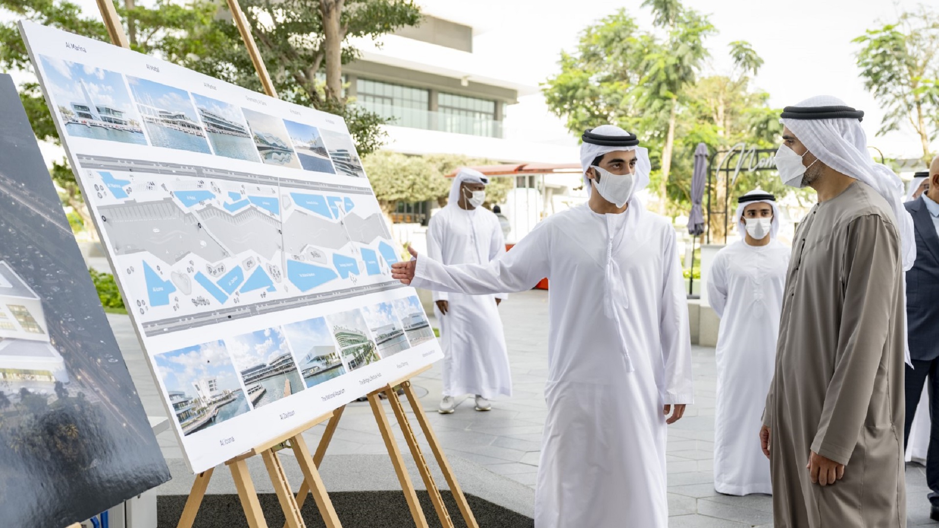 Image for the title: Khaled bin Mohamed bin Zayed visits Al Qana waterside project 