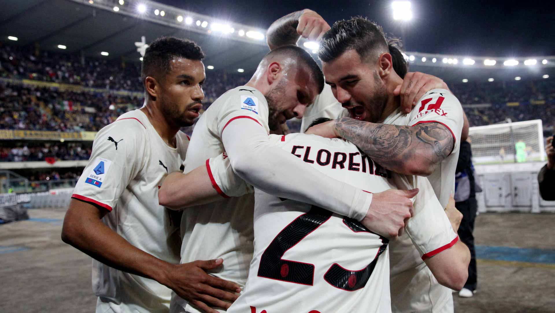 Image for the title: AC Milan restore Serie A lead with 3-1 win at Verona 
