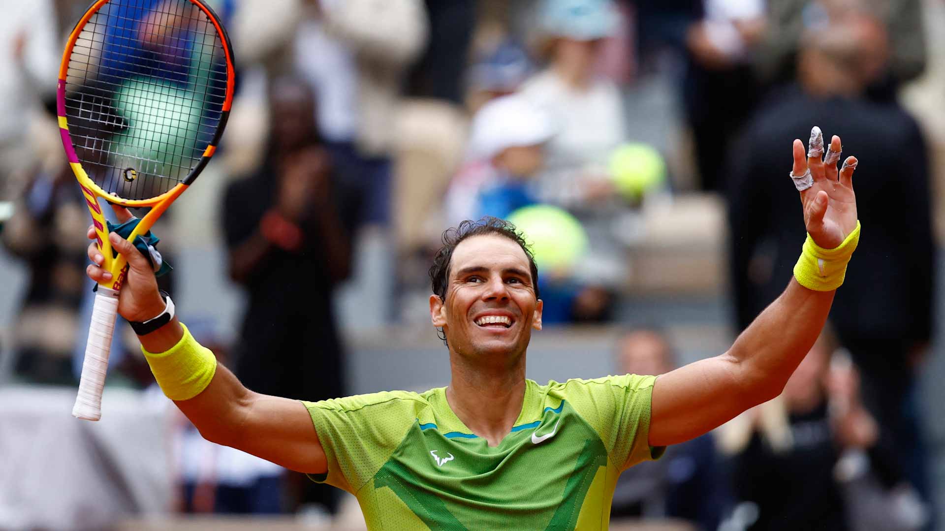 Image for the title: Nadal destroys Thompson to reach French Open second round 