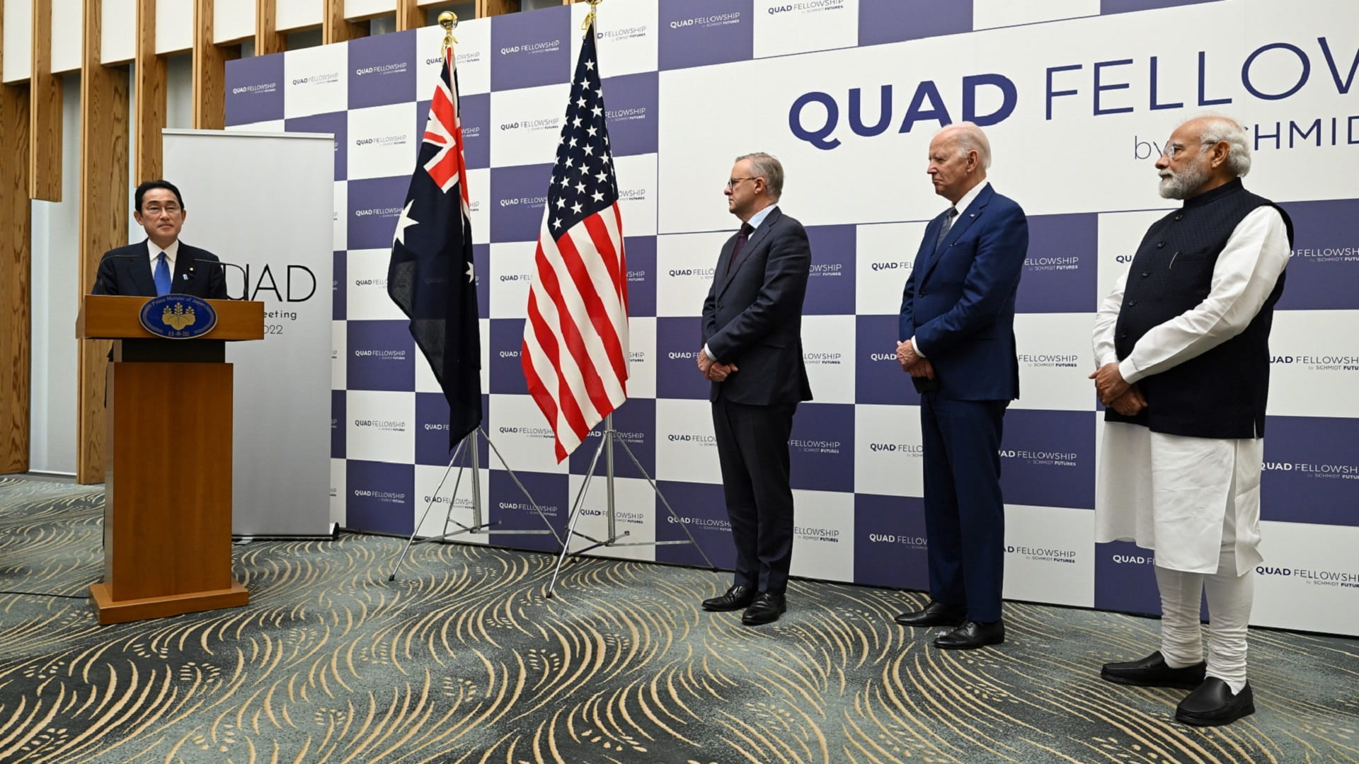 Image for the title: Japan says China, Russia jets flew nearby as Quad met 