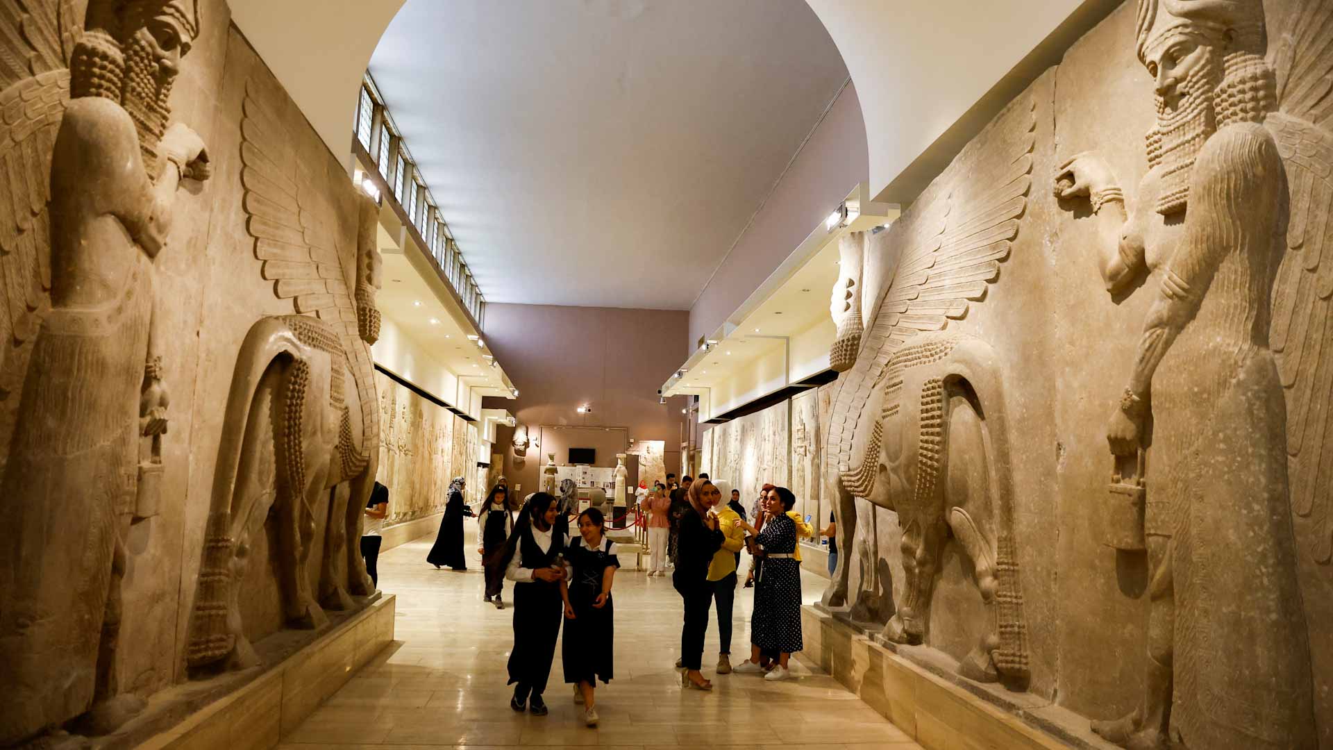 Image for the title: Iraq's National Museum attracts locals and foreigners 