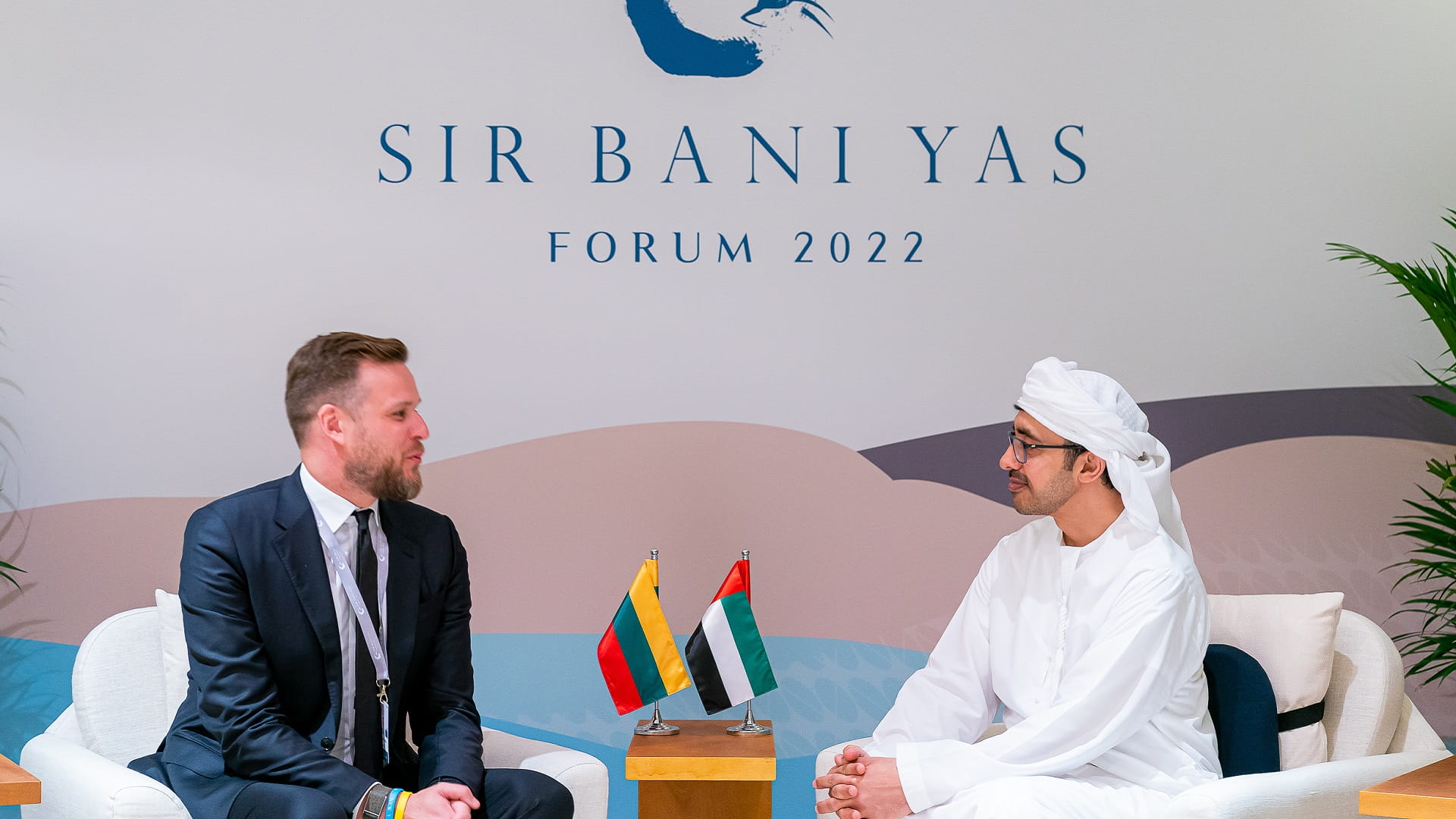 Image for the title: Abdullah bin Zayed receives Lithuanian FM in Abu Dhabi 