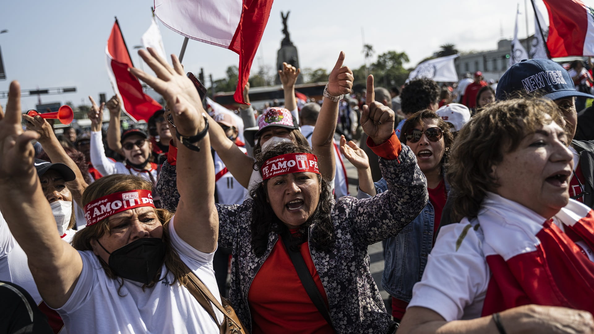 Image for the title: Thousands march in Peru calling for president's removal 