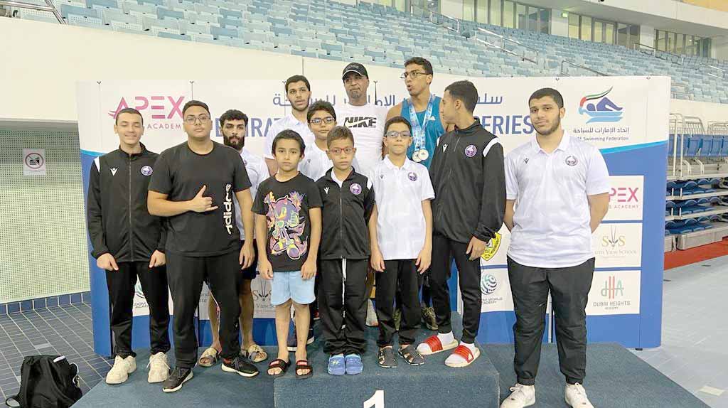 Image for the title: Al Dhaid Club swimmers win 5 colourful medals 
