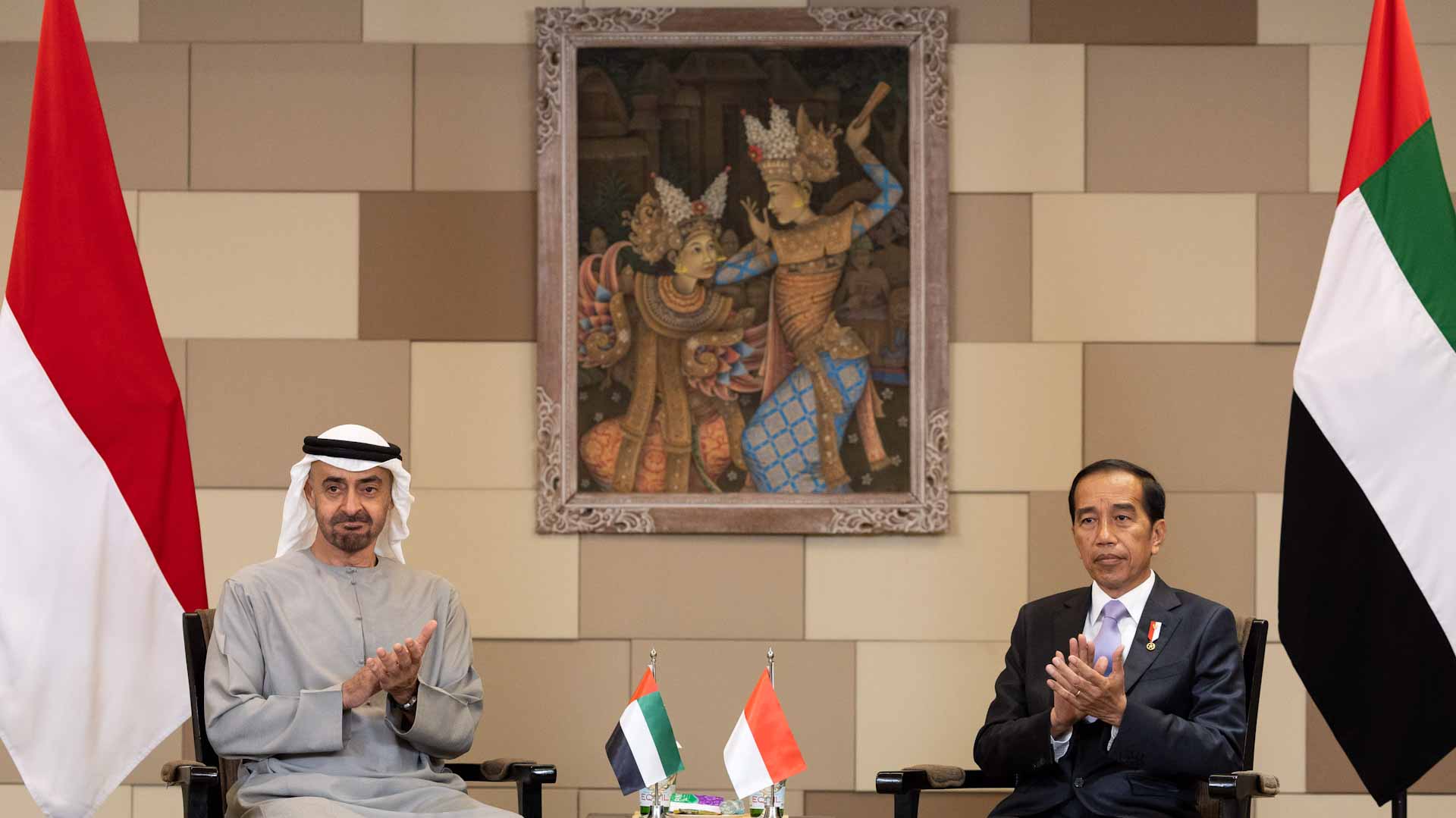 Image for the title: UAE and Indonesian Presidents witness announcement of MoUs 