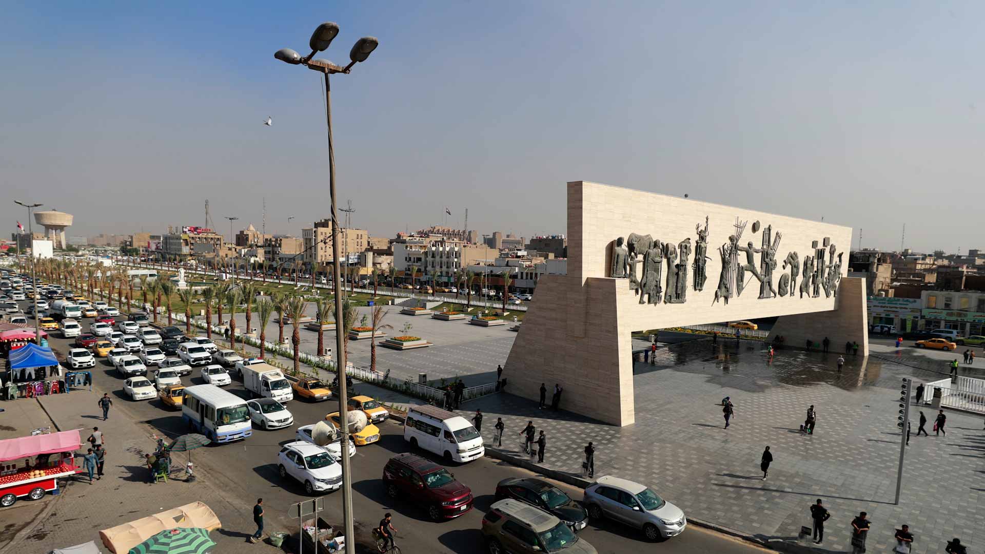 Image for the title: Three lightly hurt in fire at Baghdad airport 