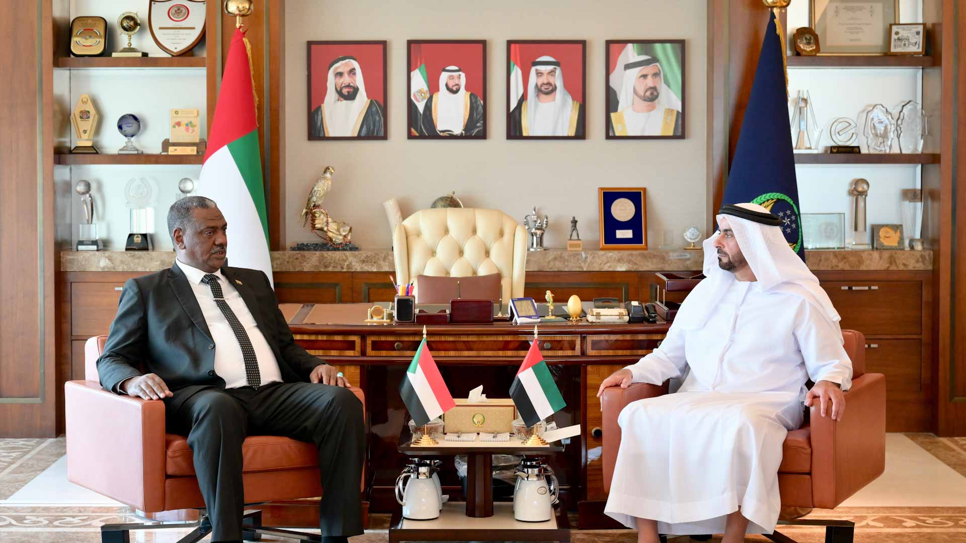 Image for the title: Saif bin Zayed receives acting Sudanese Interior Minister 