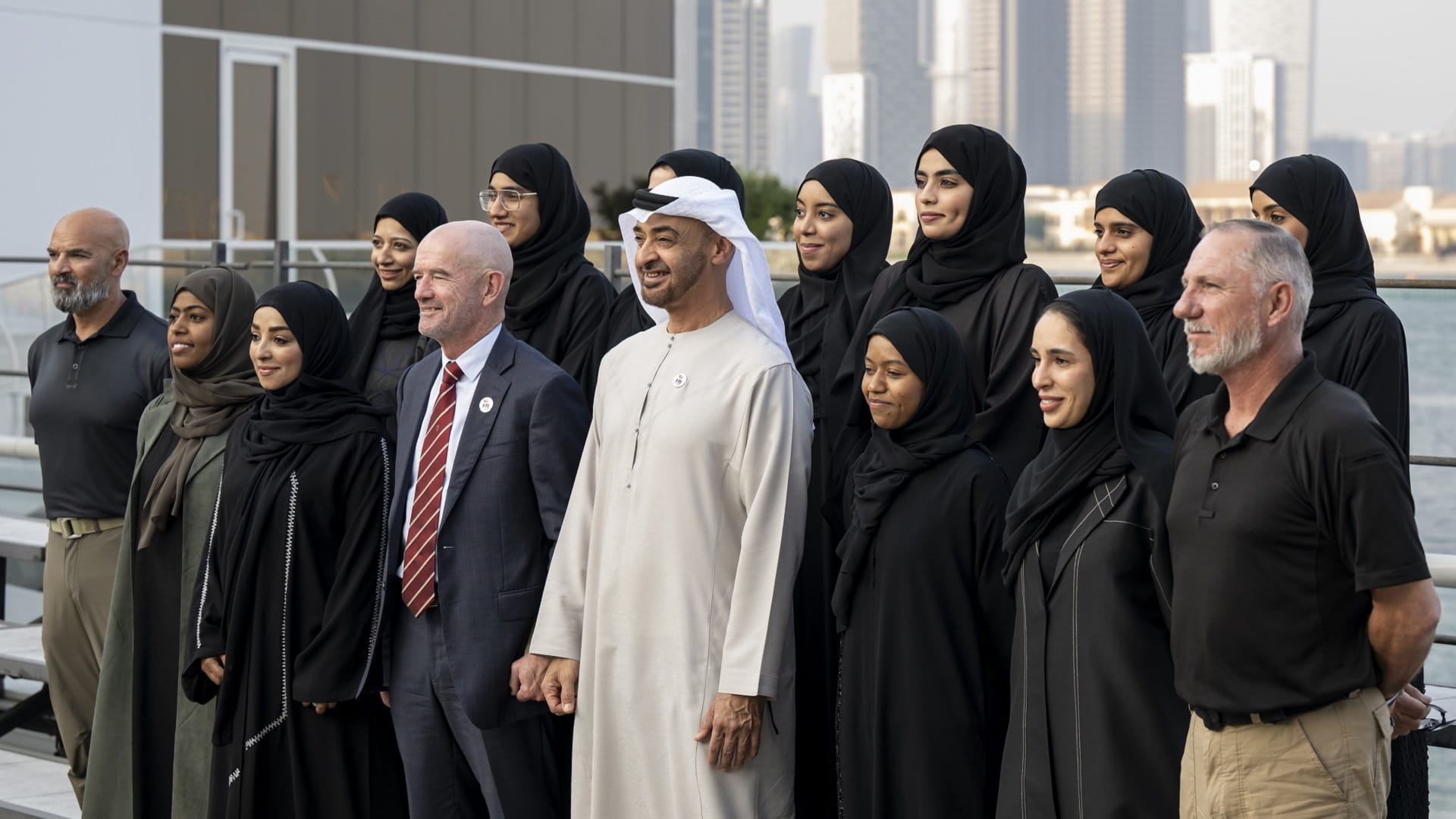 Image for the title: UAE President receives UAE Armed Forces Women's Climbing Team 