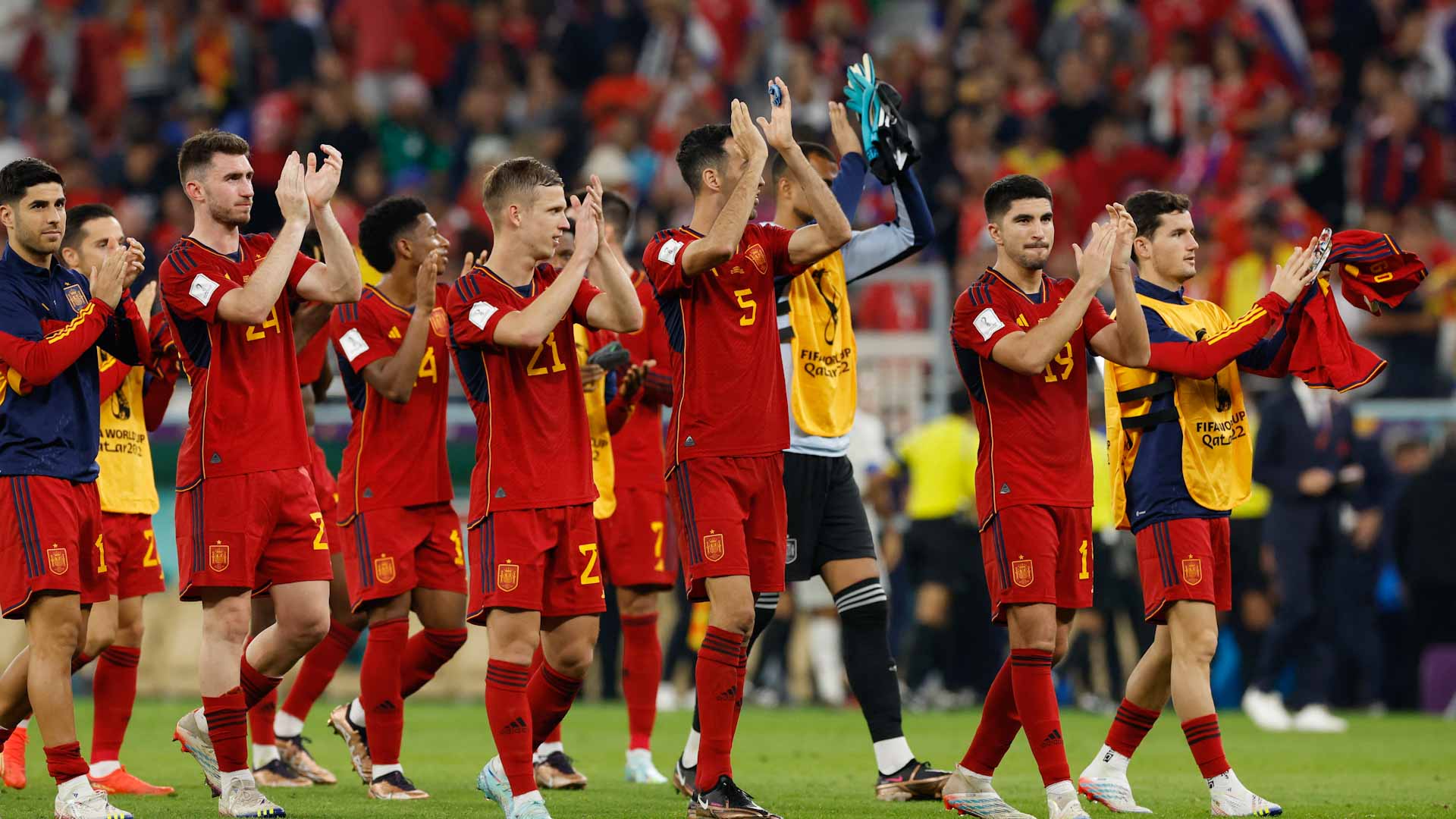 Image for the title: Spain hammer Costa Rica 7-0 in perfect World Cup start 