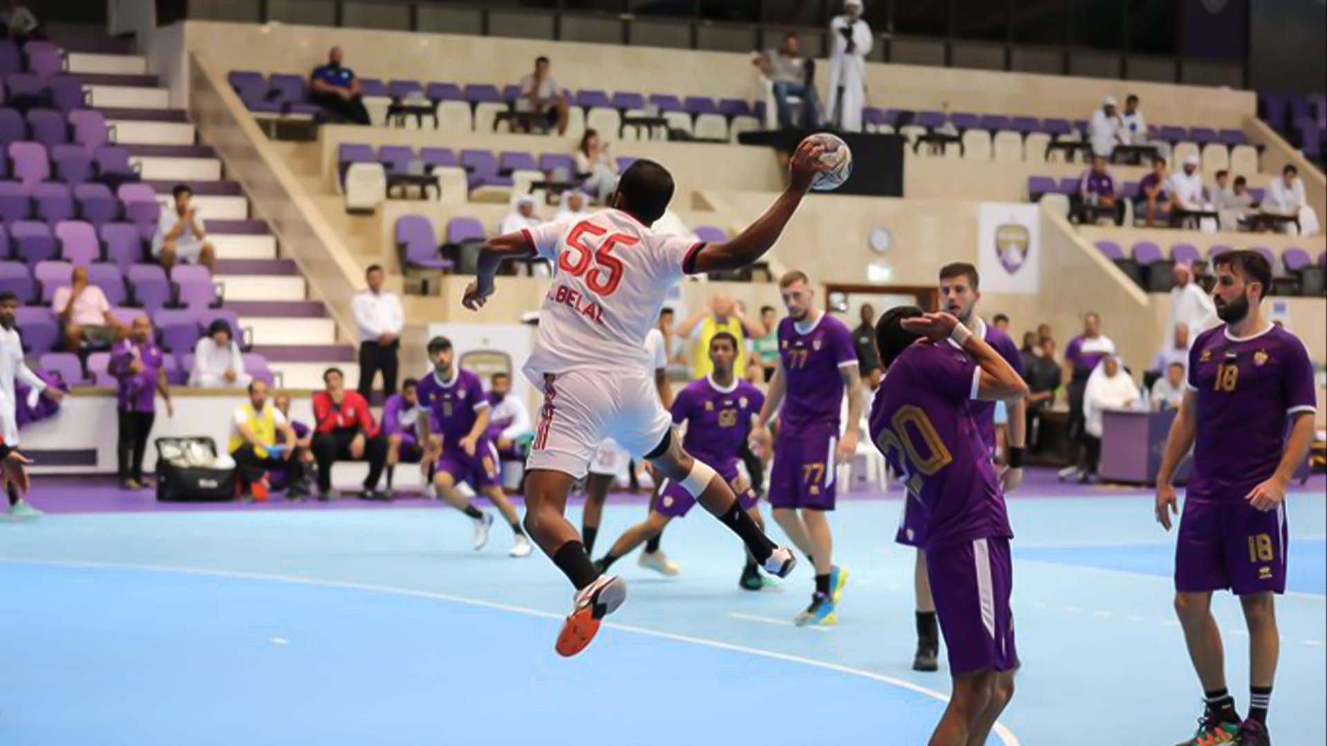 Image for the title: Sharjah beat Al Ain, continues to lead the Handball League 
