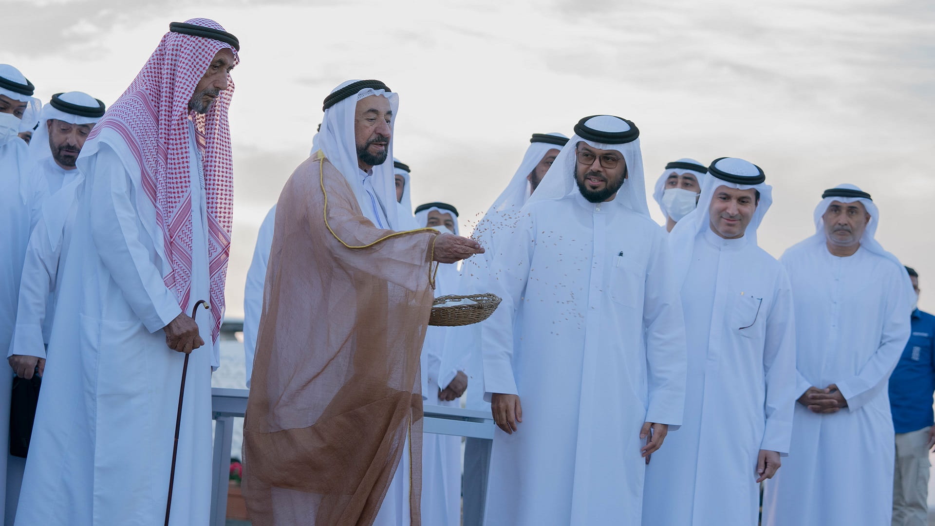 Image for the title: Sharjah Ruler inaugurates wheat farm 1st phase in Mleiha 