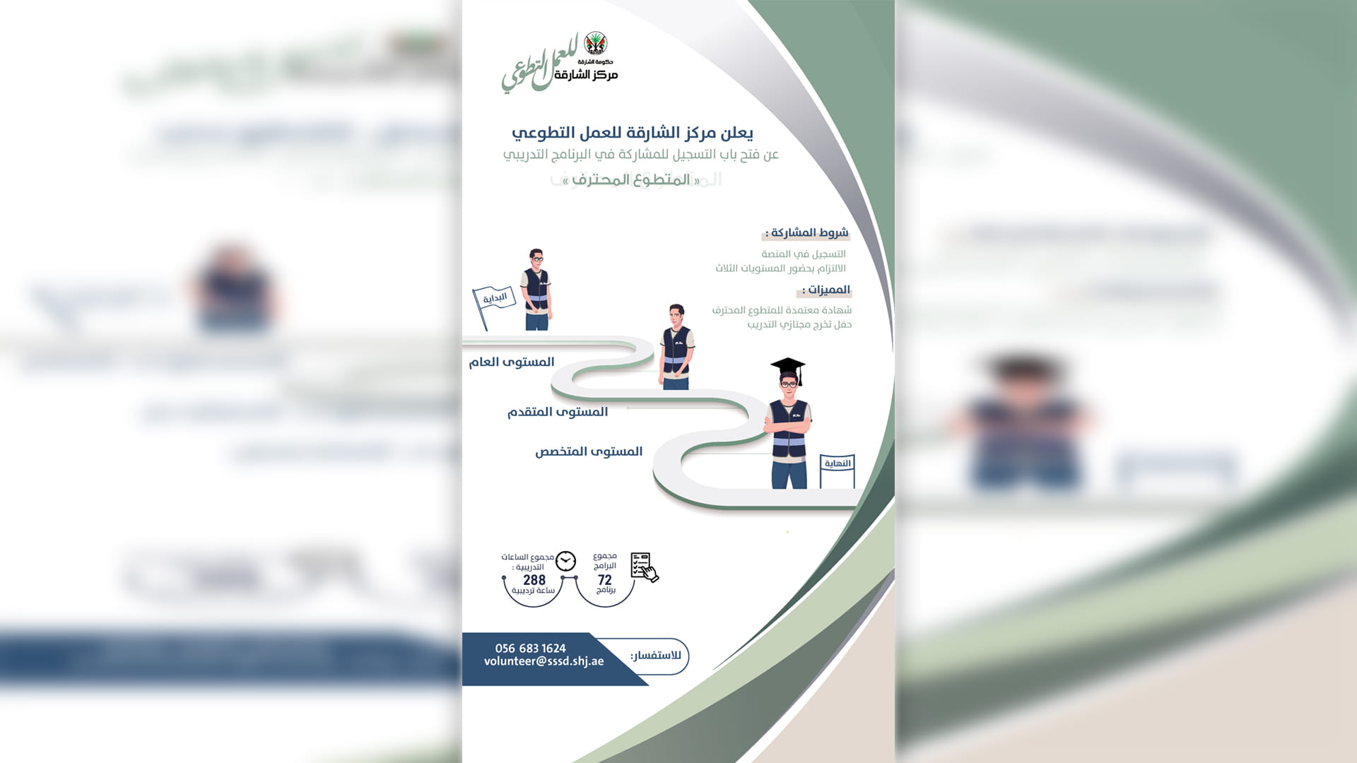 صورة بعنوان: مركز الشارقة للعمل التطوعي يطلق برنامج "المتطوع المحترف" 