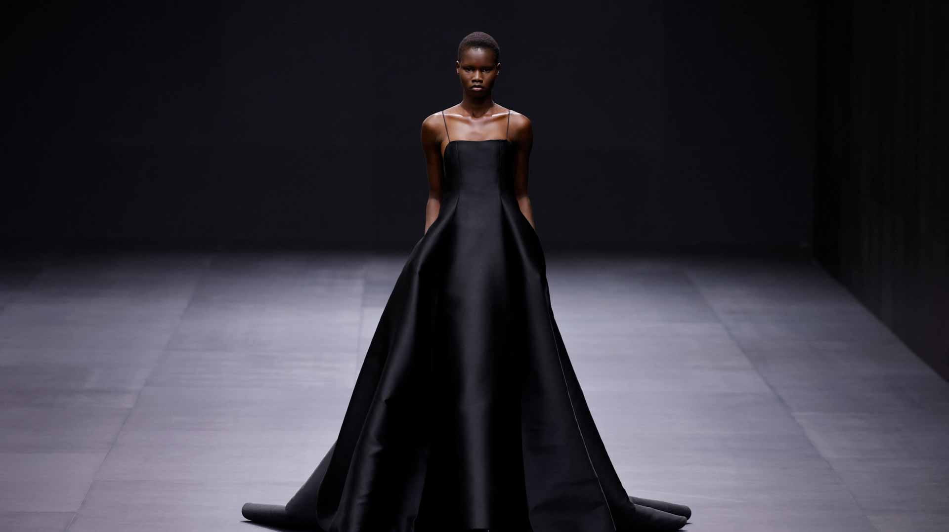 Image for the title: Sequins and sheer fabrics at Valentino for Paris Fashion Week 