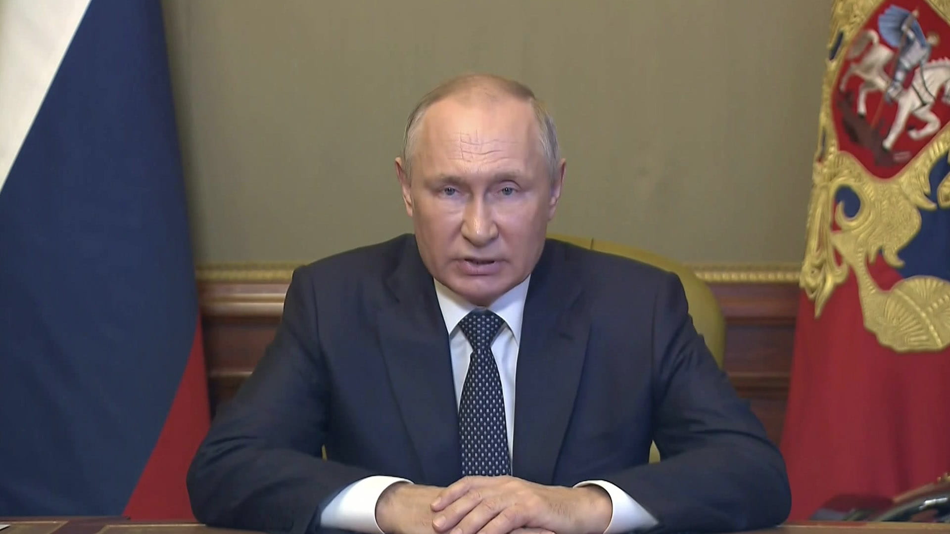 Image for the title: Putin says strikes targeted Ukraine energy infrastructure 