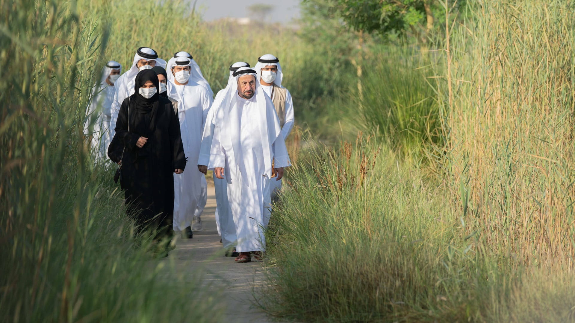 Image for the title: Sharjah Ruler meets safari officials, inspects elephant area 