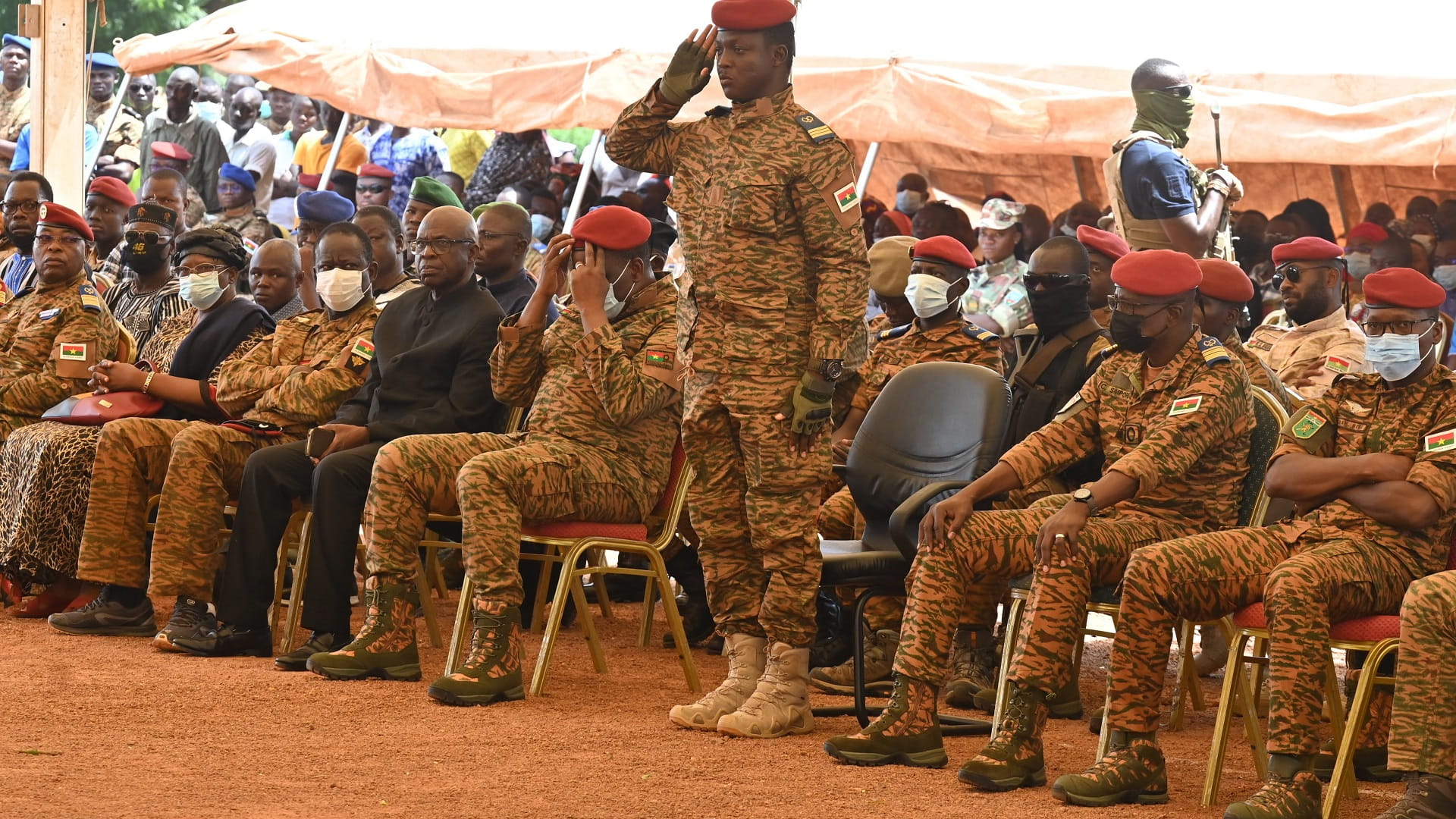 Image for the title: Burkina coup leader Ibrahim Traore named transition president 