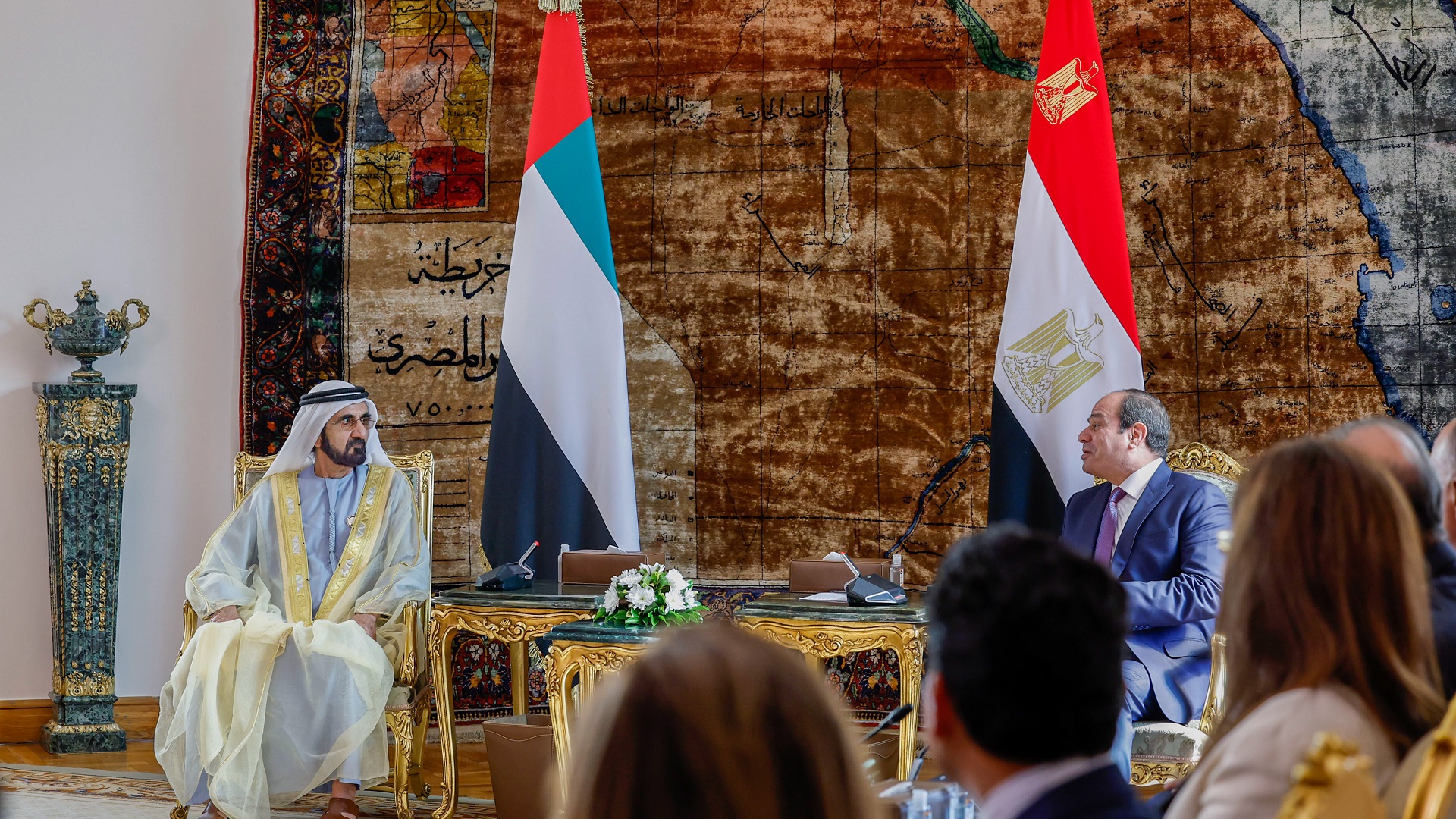 Image for the title: Mohammed bin Rashid, Egyptian Pres. review growing bilateral ties 