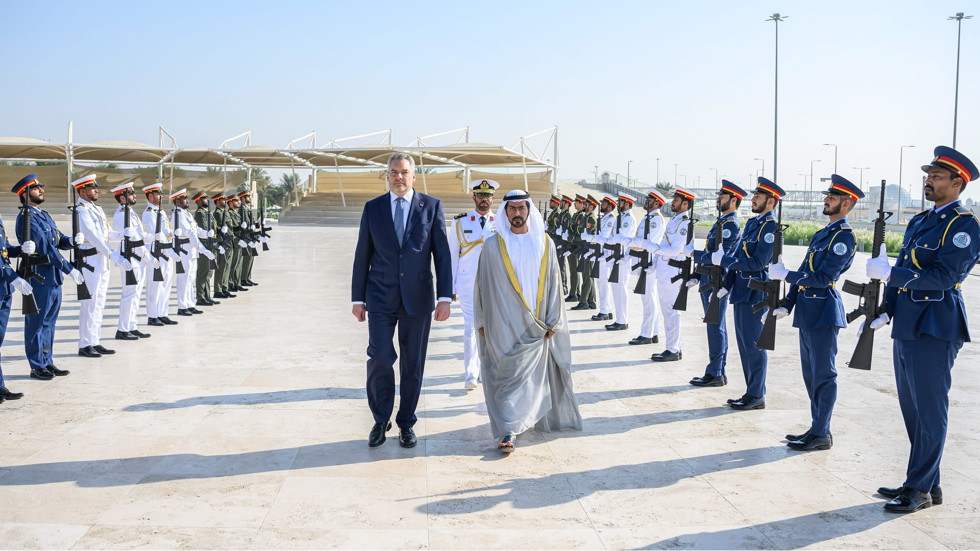 Image for the title: Khalifa bin Tahnoun receives Austrian Chancellor 