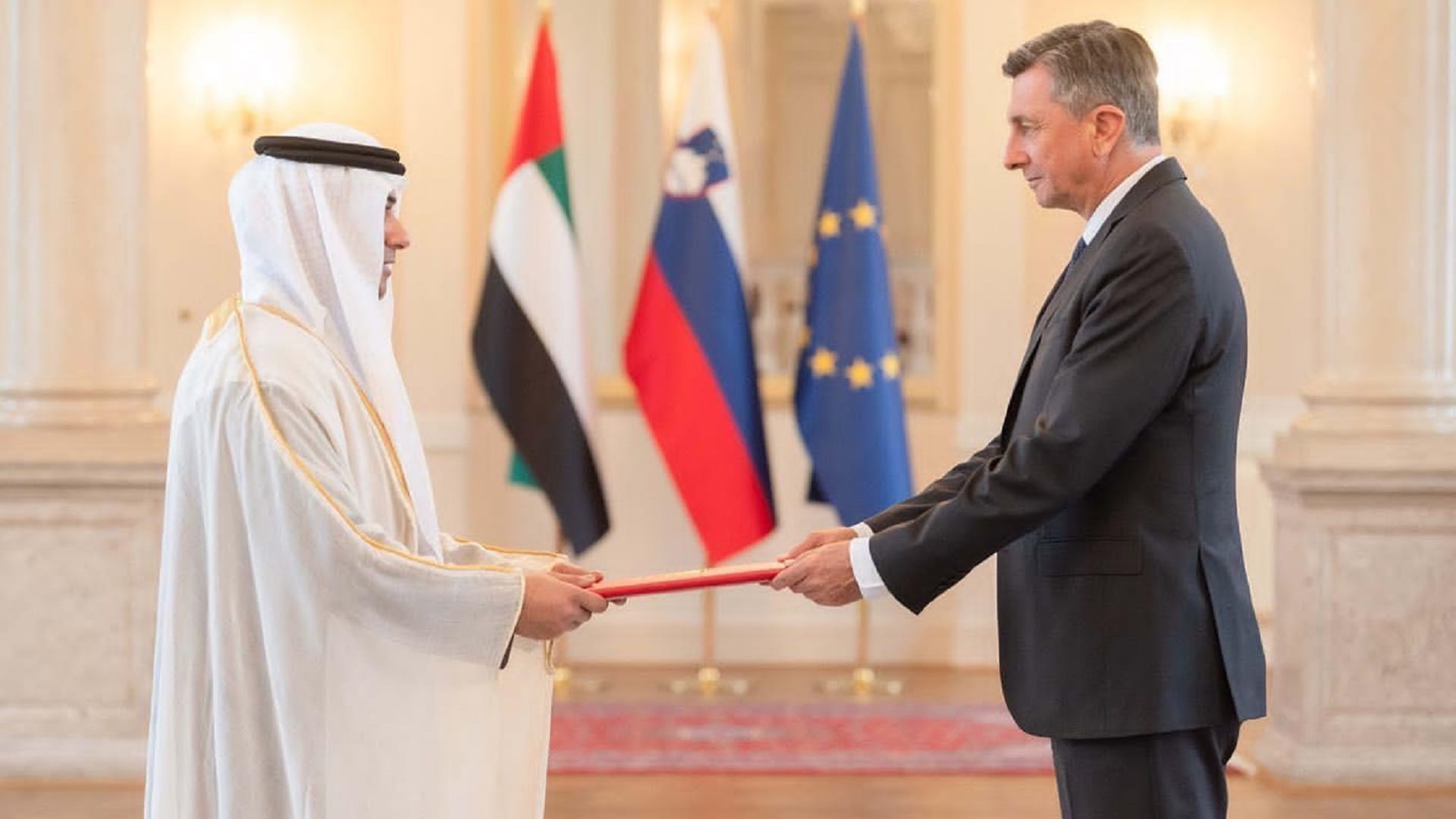 Image for the title: UAE Non-Resident Amb. presents credentials to Pres. of Slovenia 