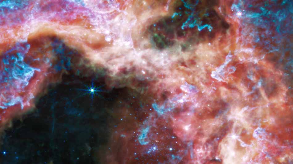 صورة بعنوان: تلسكوب جيمس ويب يكشف أسراراً جديدة عن سديم الرتيلاء لتكوين النجوم 