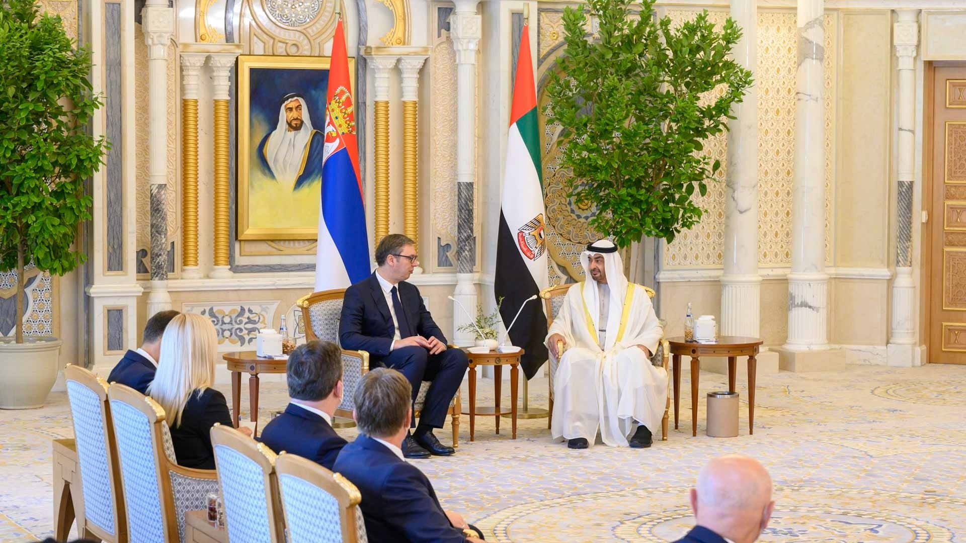 صورة بعنوان: رئيس الدولة والرئيس الصربي يبحثان العلاقات الثنائية  