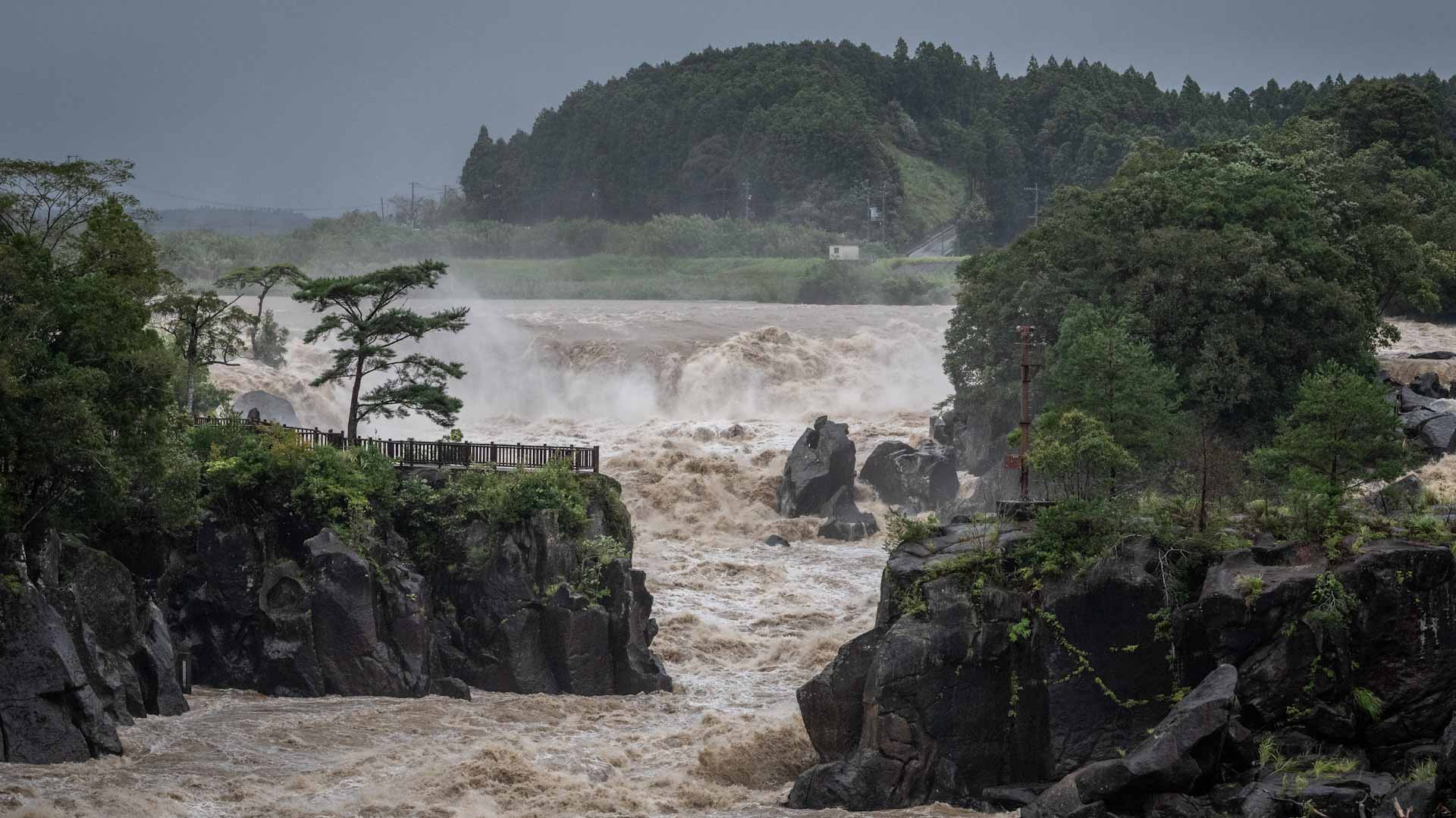 Image for the title: Four feared dead after typhoon hits Japan 