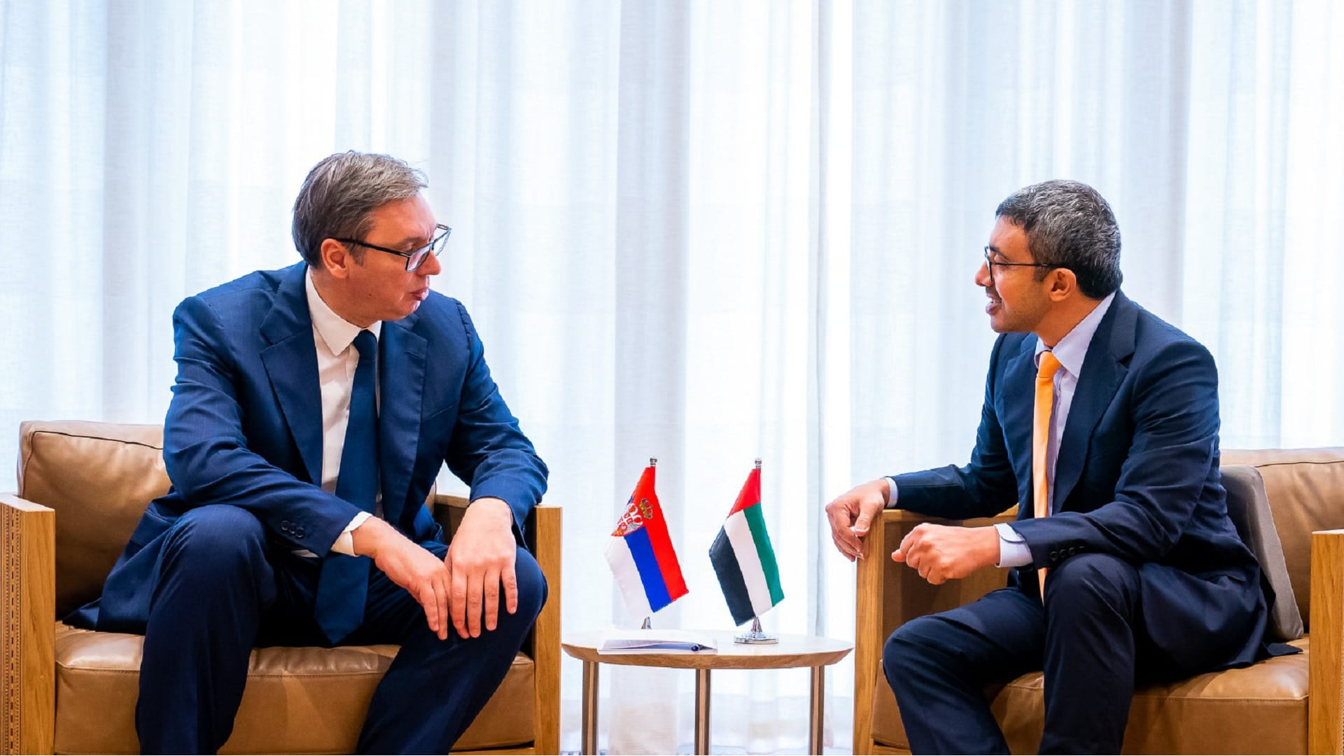 Image for the title: Abdullah bin Zayed meets Serbian President in New York 