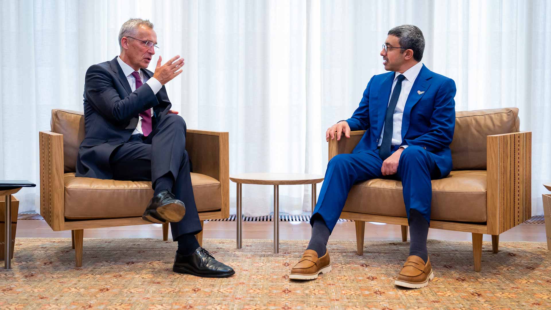 Image for the title: Abdullah bin Zayed meets NATO Secretary-General in New York 
