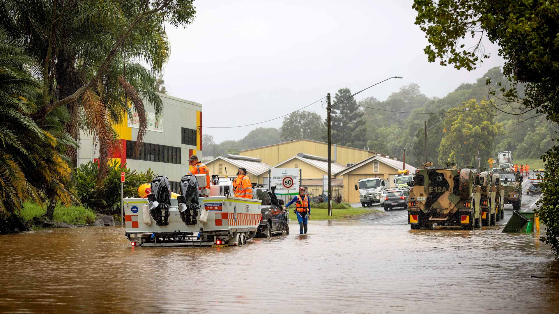 Image for the title: Boy dies as car swept away in Australian floods 