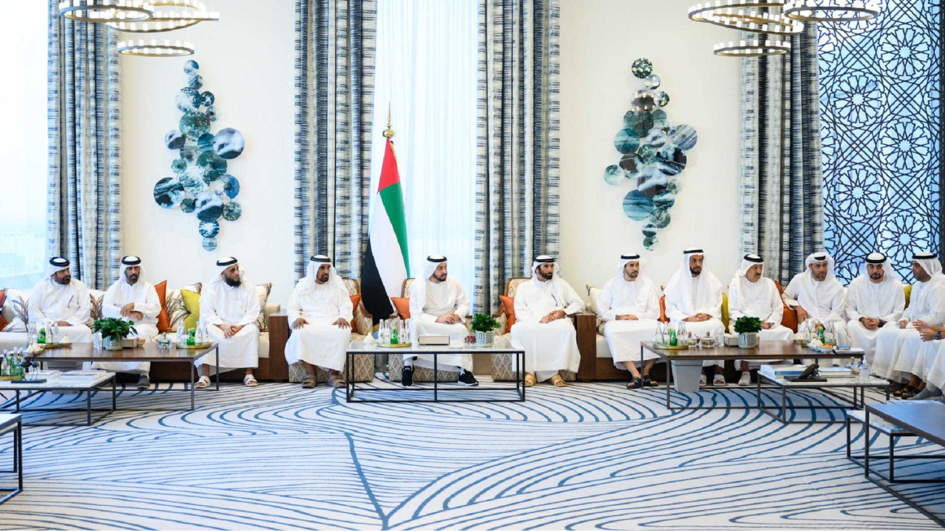 Image for the title: Hamdan bin Zayed receives citizens, officials in Al Dhafra 