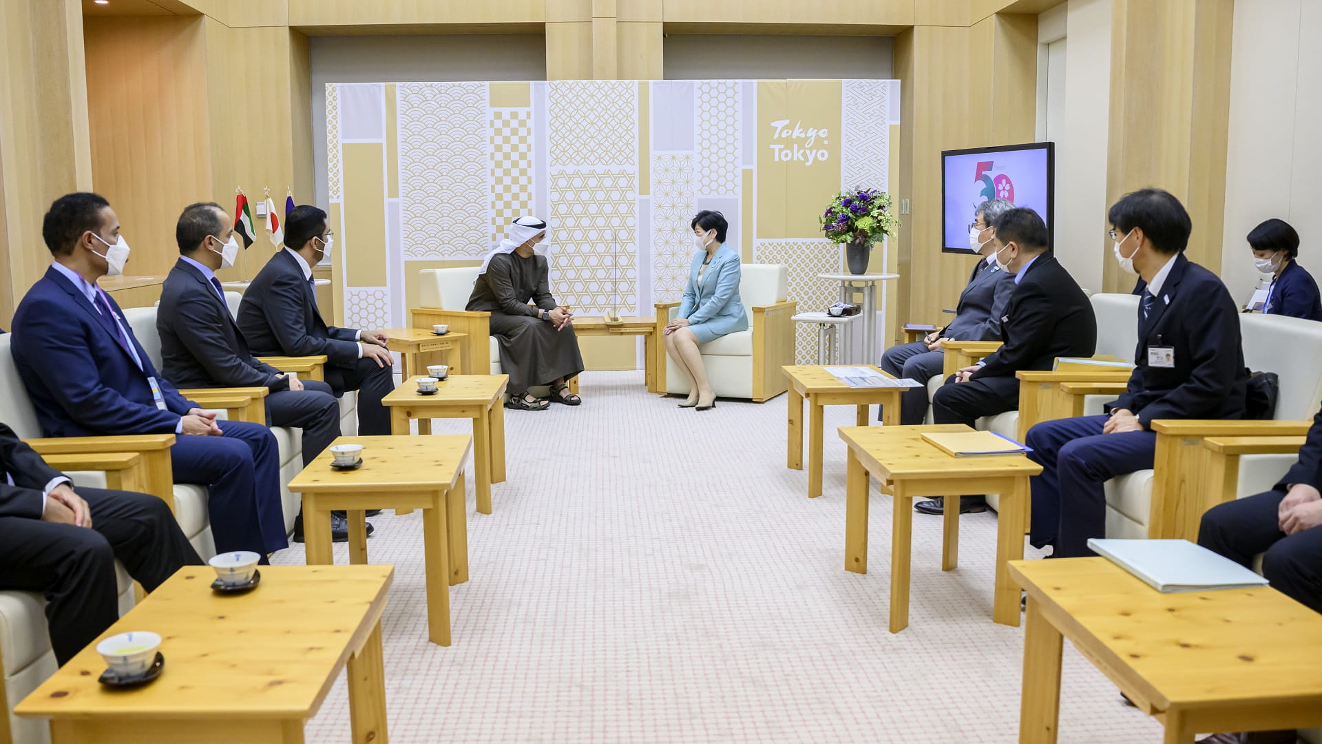 Image for the title: Khaled bin Mohamed bin Zayed meets Governor of Tokyo 