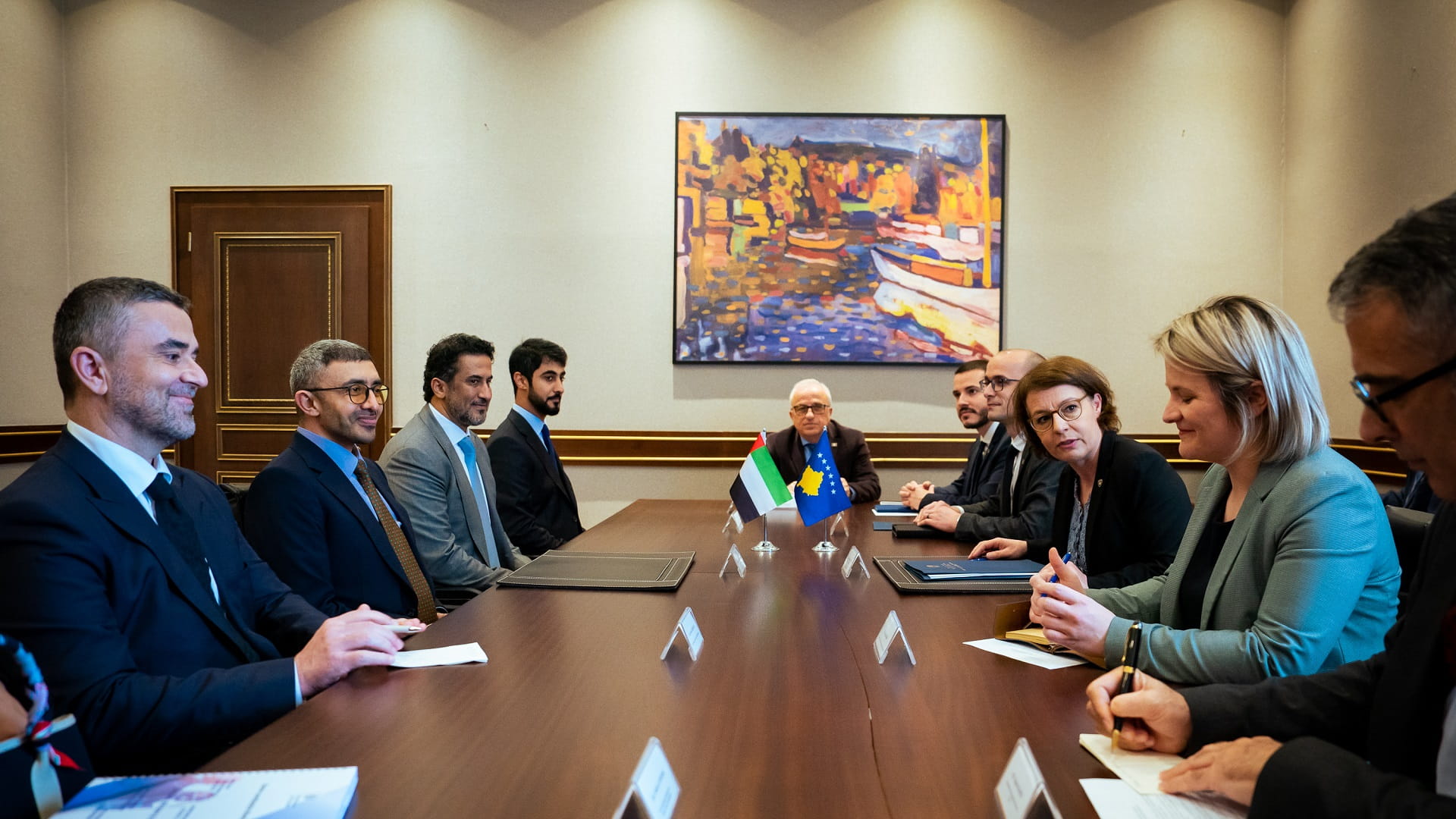 Image for the title: UAE FM, Kosovo's Deputy PM & FM review promoting cooperation 
