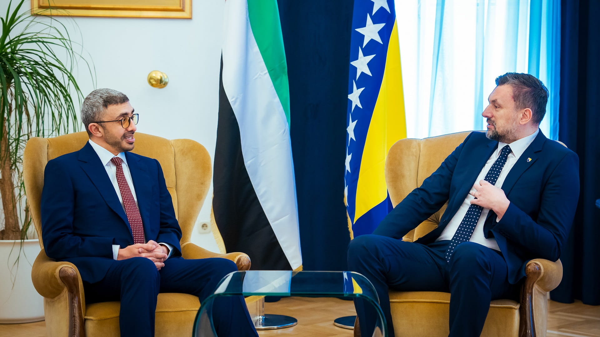 Image for the title: Abdullah bin Zayed meets Bosnia and Herzegovina counterpart 