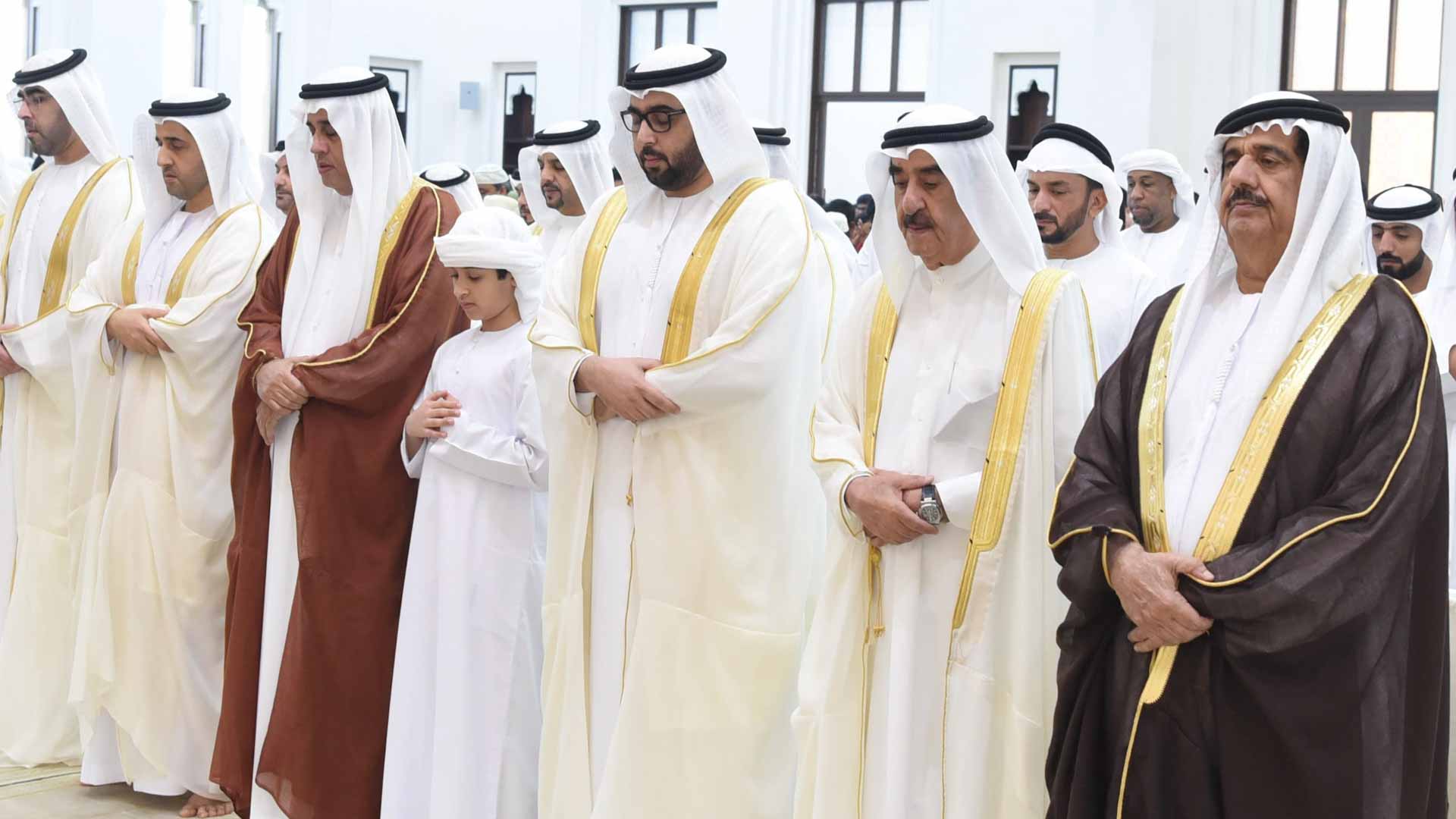 Image for the title: UAQ Ruler performs Eid Al Fitr prayer 