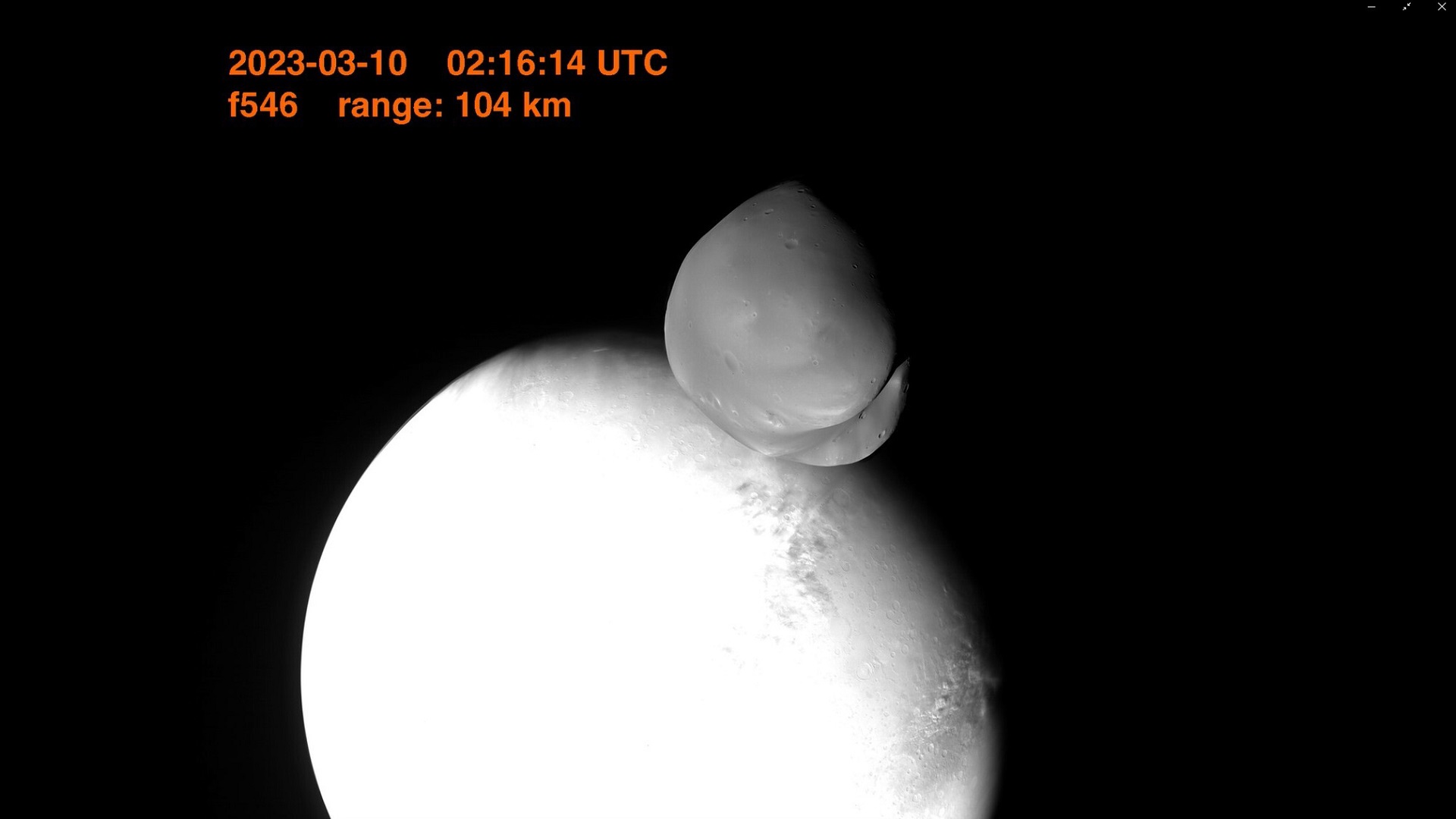 Image for the title: EMM unveils new Deimos observations at EGU23, extends mission 