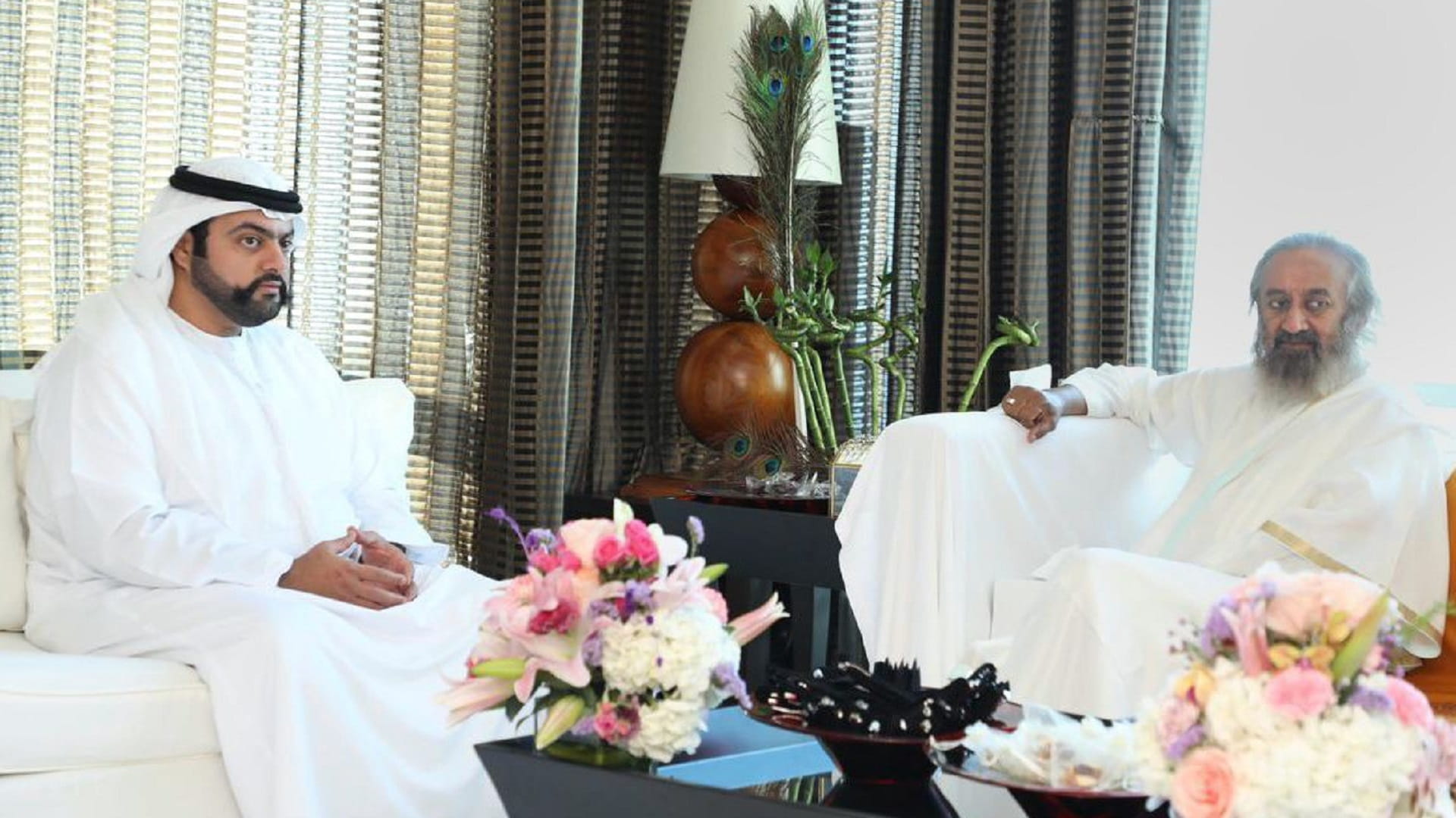 Image for the title: Fujairah CP, Sri Sri Ravi Shankar emphasise on promoting tolerance 