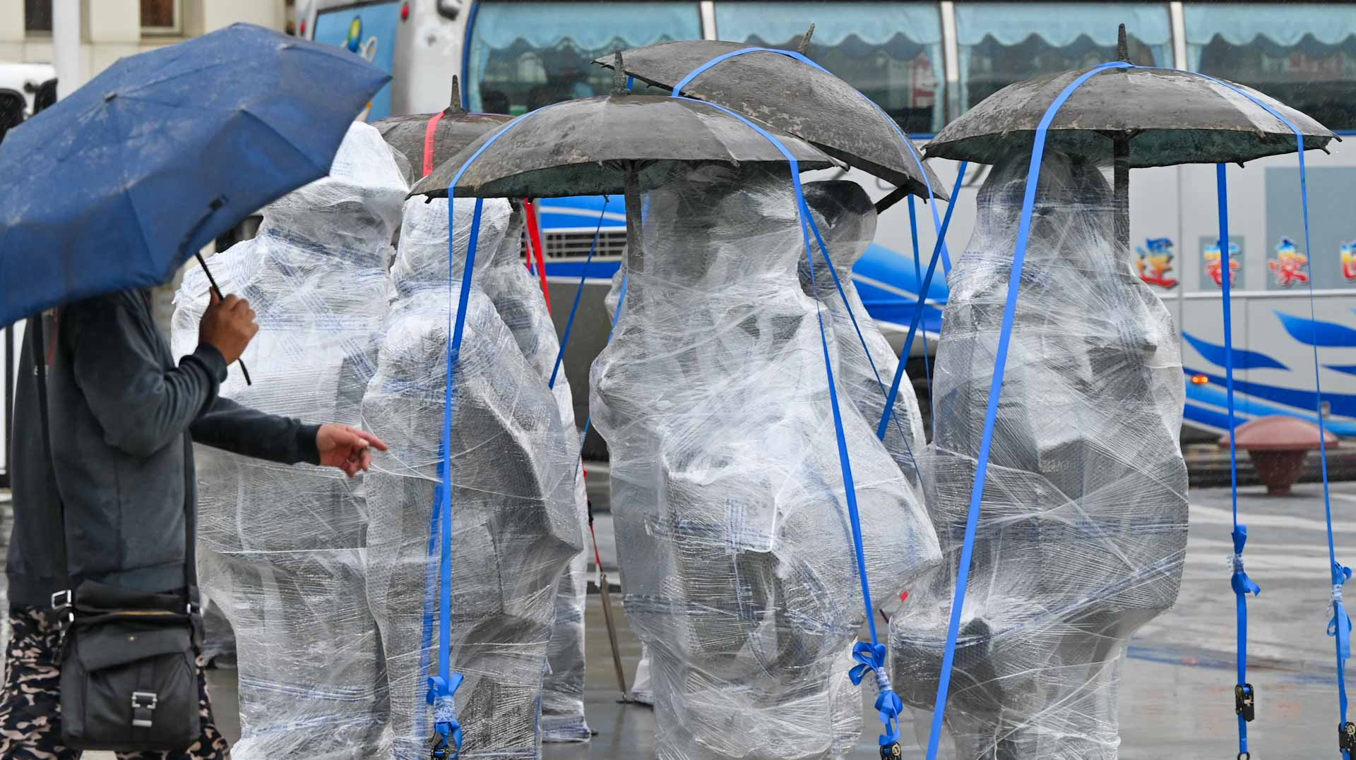 Image for the title: Heavy rains wreak havoc in central Taiwan in wake of typhoon 
