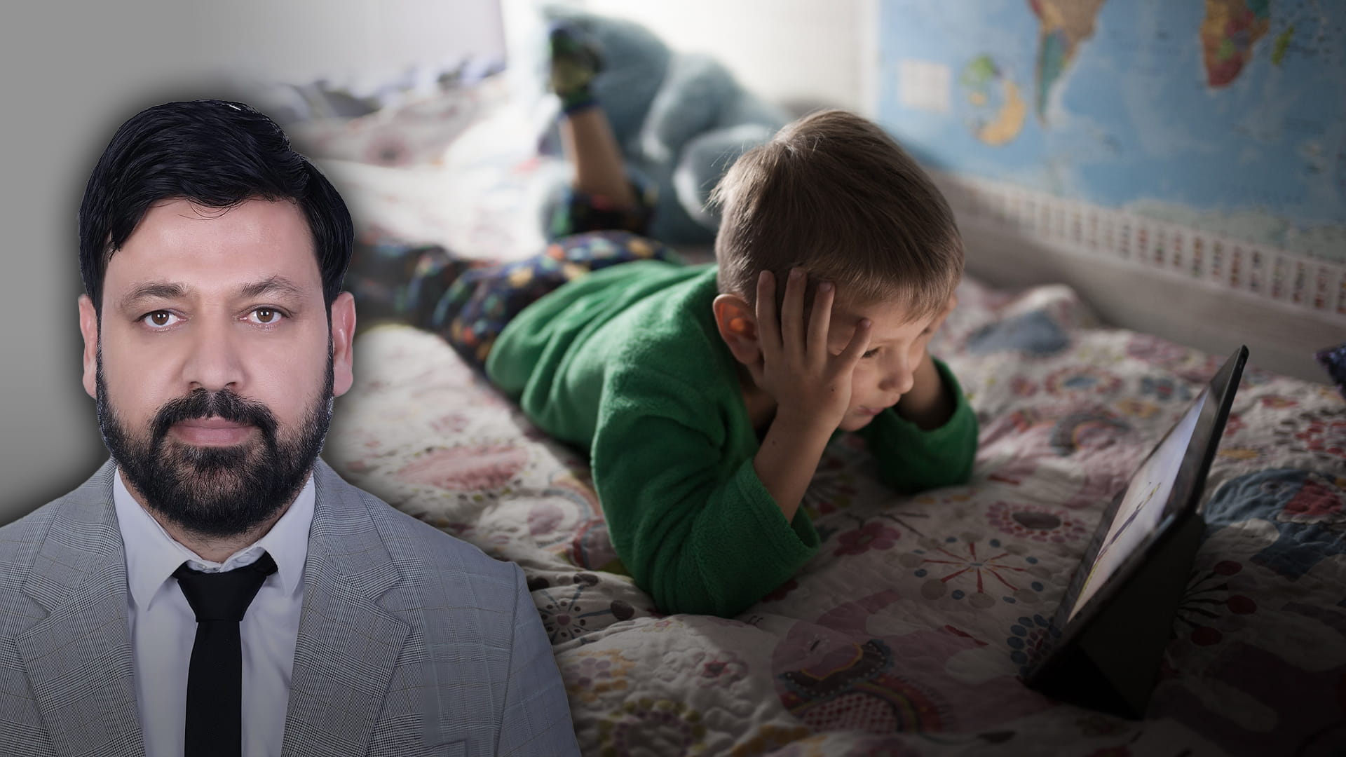 صورة بعنوان: مخاطر الأجهزة الإلكترونية على الأطفال 