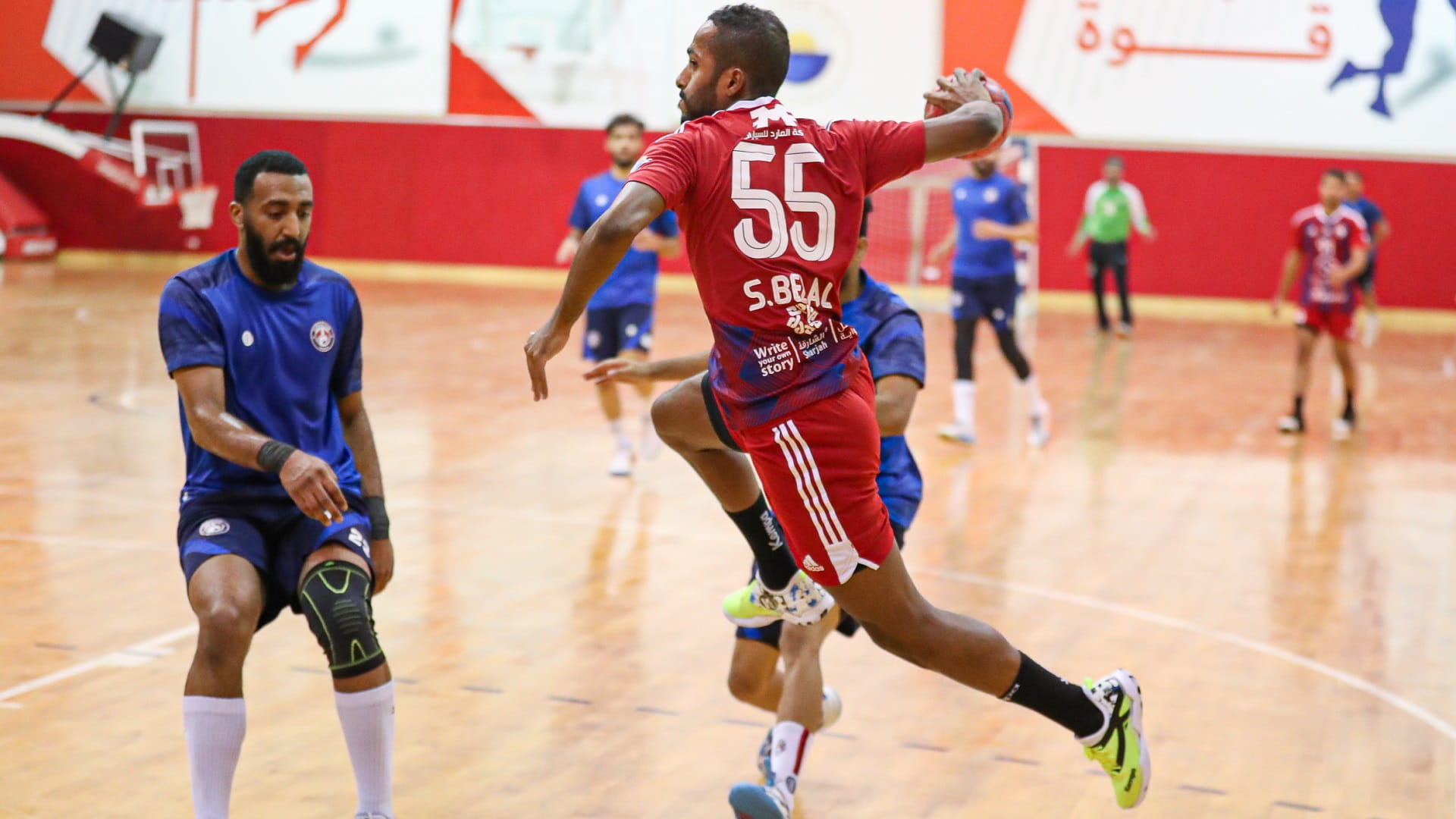 Image for the title: Sharjah’s handball team dominates in match against Saudi rivals 