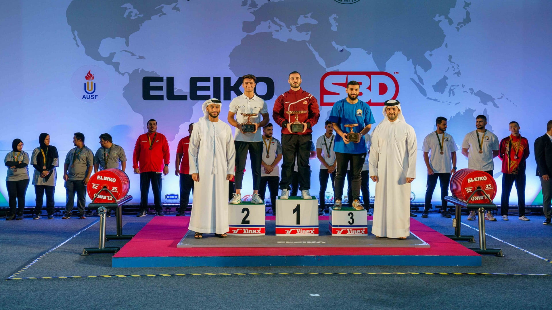 Image for the title: Sultan bin Ahmed crowns powerlifting champions at UOS 